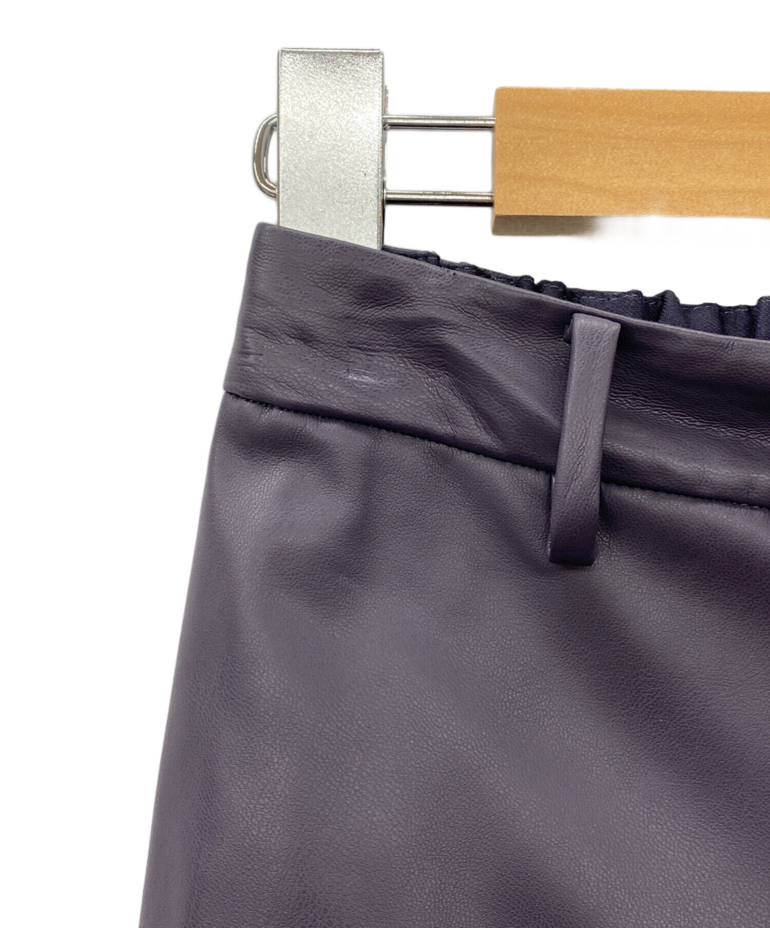 中古・古着通販】Coohem (コーヘン) KNIT SIDELINE LEATHER PANTS