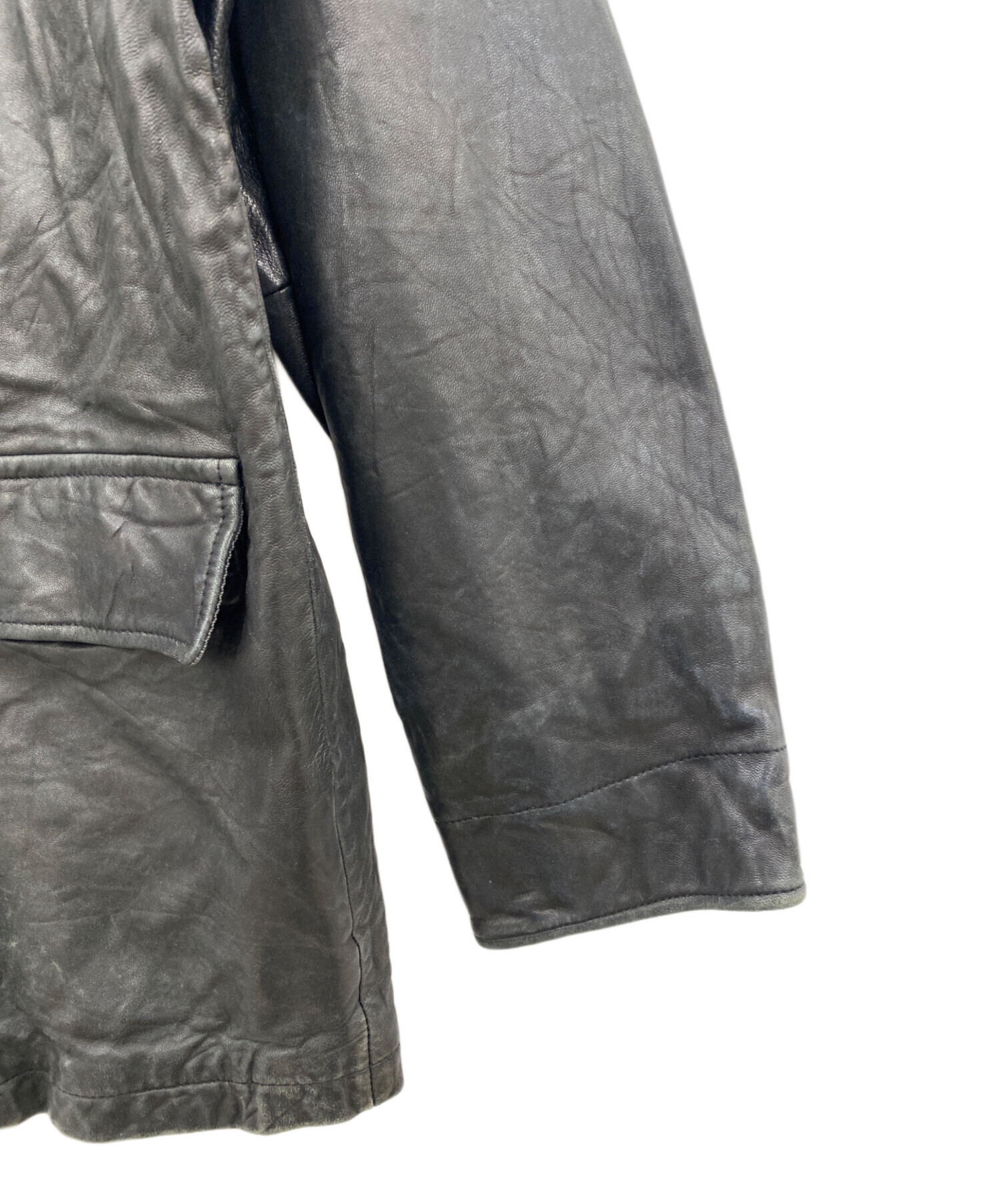 Nautica ブラック レザー ジャケット 44 オールド Nautica ブラック レザー ジャケット 44 オールド