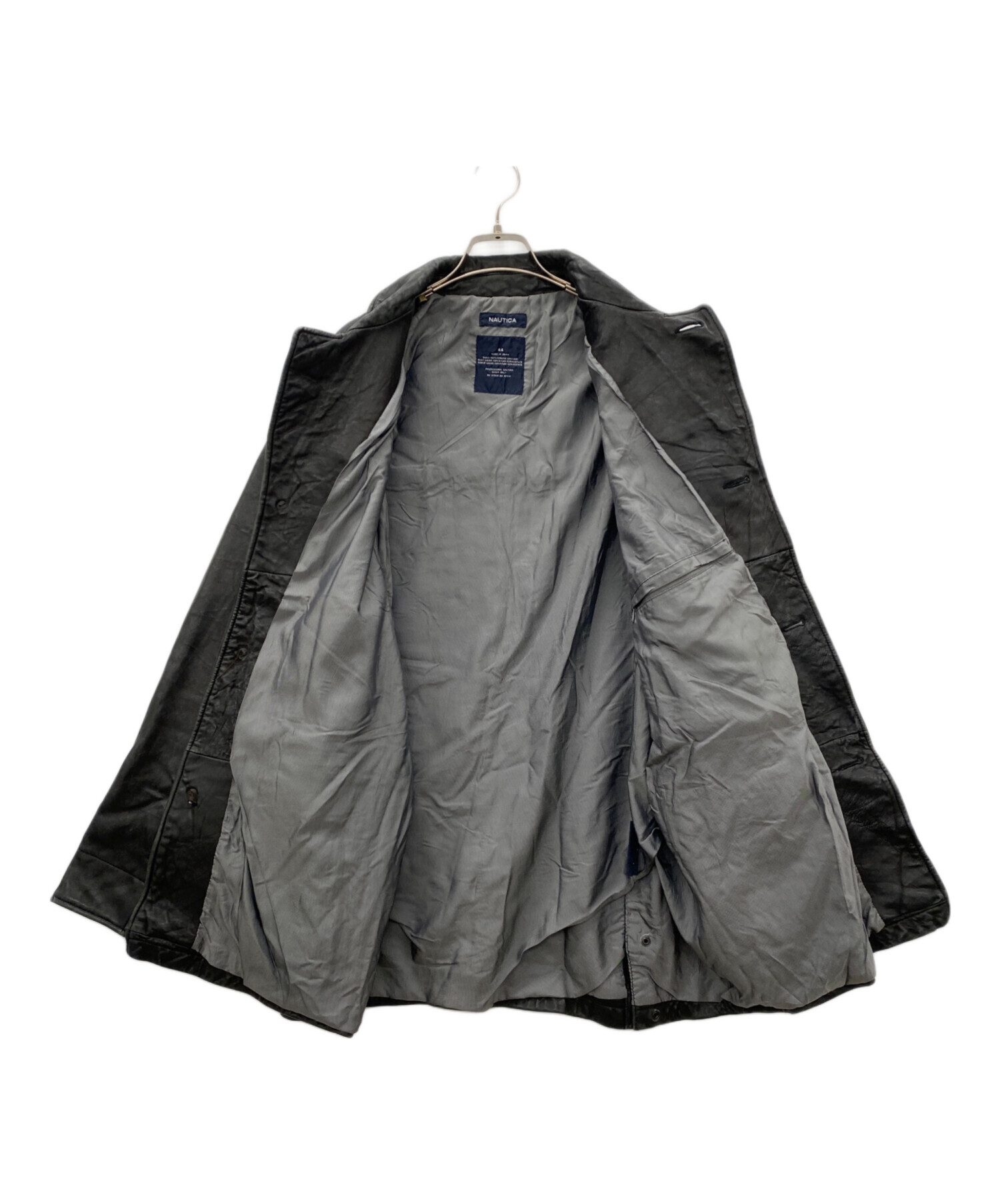 中古・古着通販】NAUTICA (ノーティカ) レザージャケット ブラック