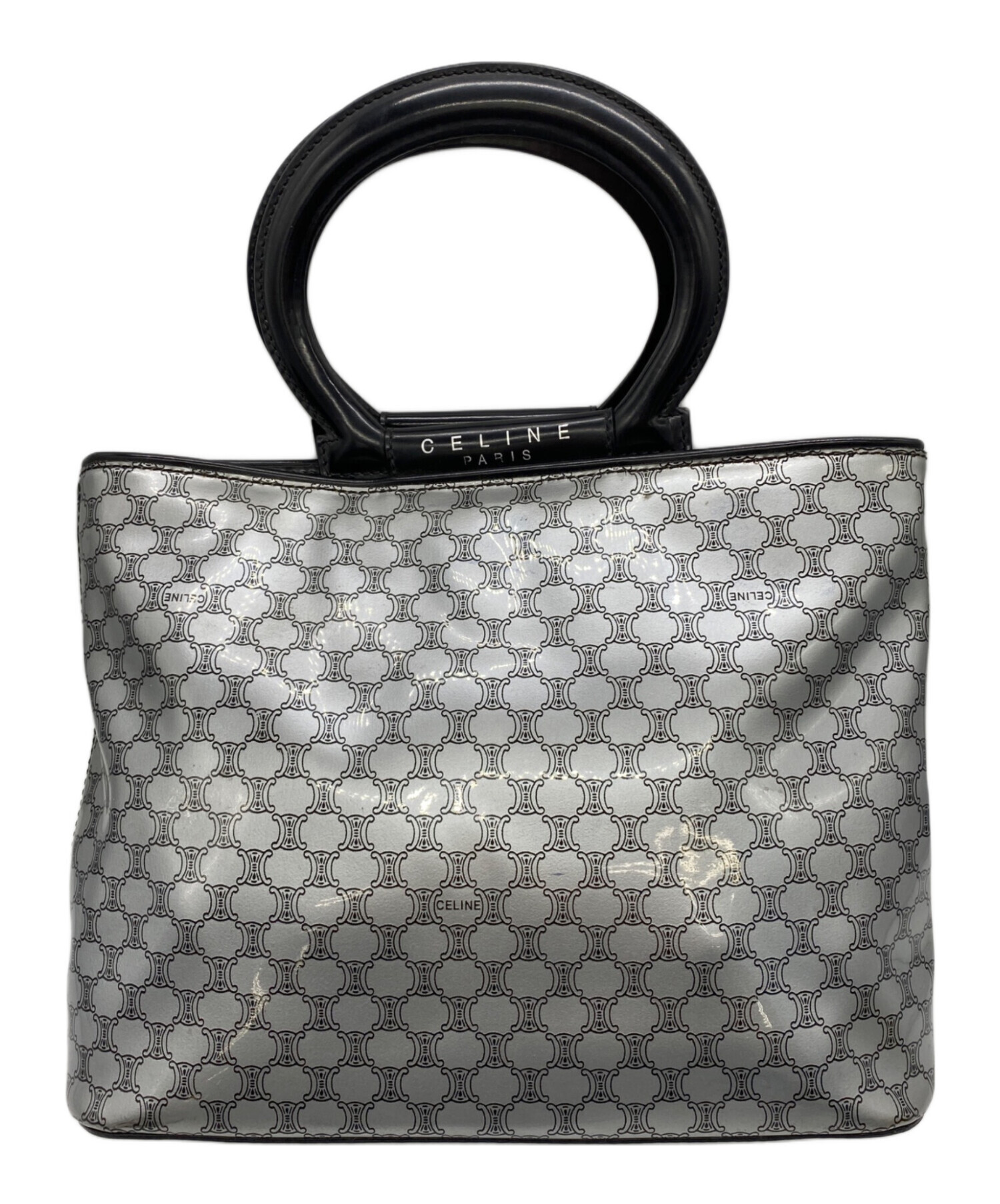 中古・古着通販】CELINE (セリーヌ) ハンドバッグ グレー×ブラック 