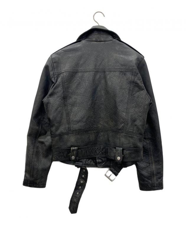 ZARA ブラック 本革　レザーダブルライダースジャケット L ZARA ダブルライダースジャケット L