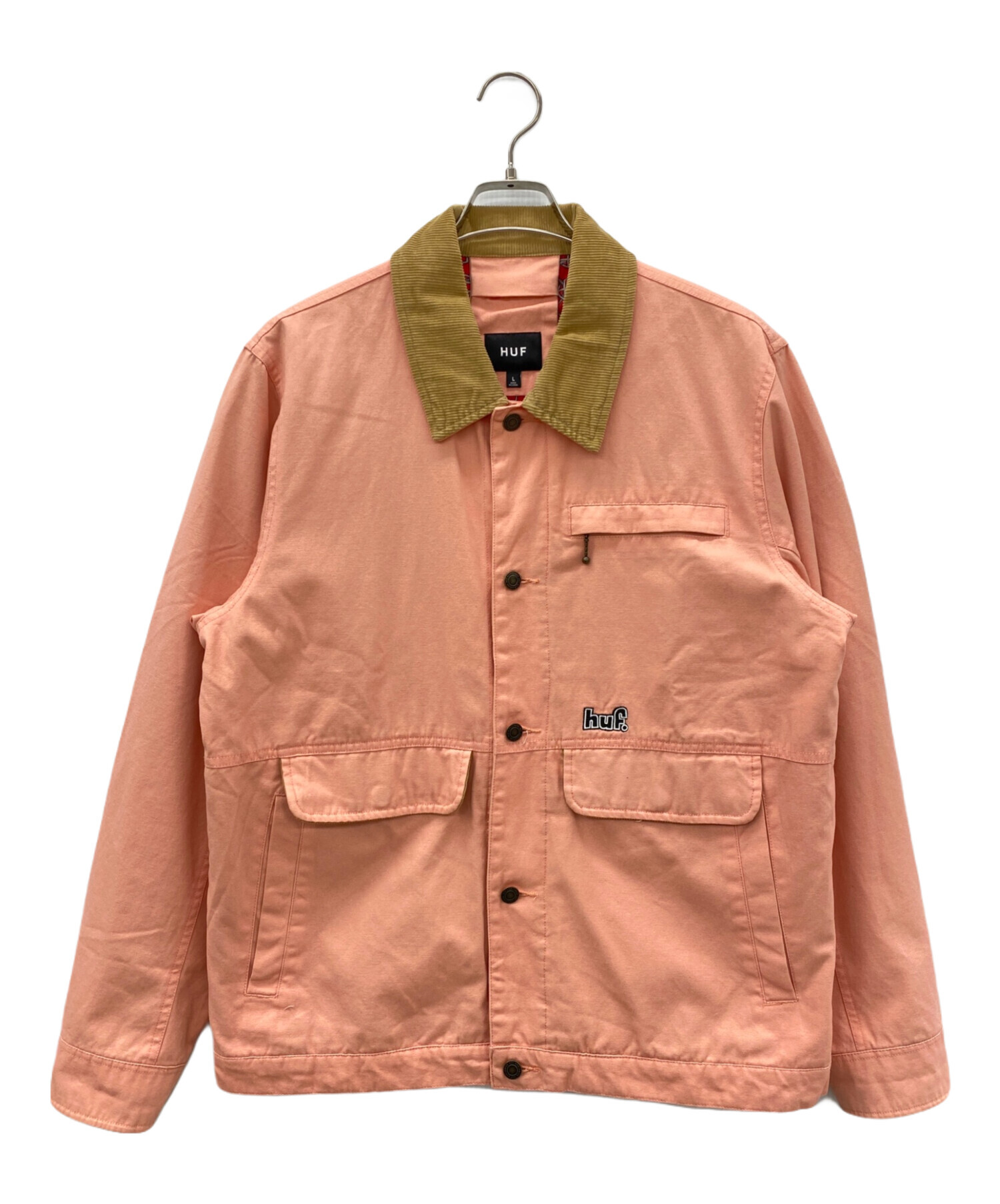 中古・古着通販】HUF (ハフ) カバーオール ピンク サイズ:L｜ブランド 