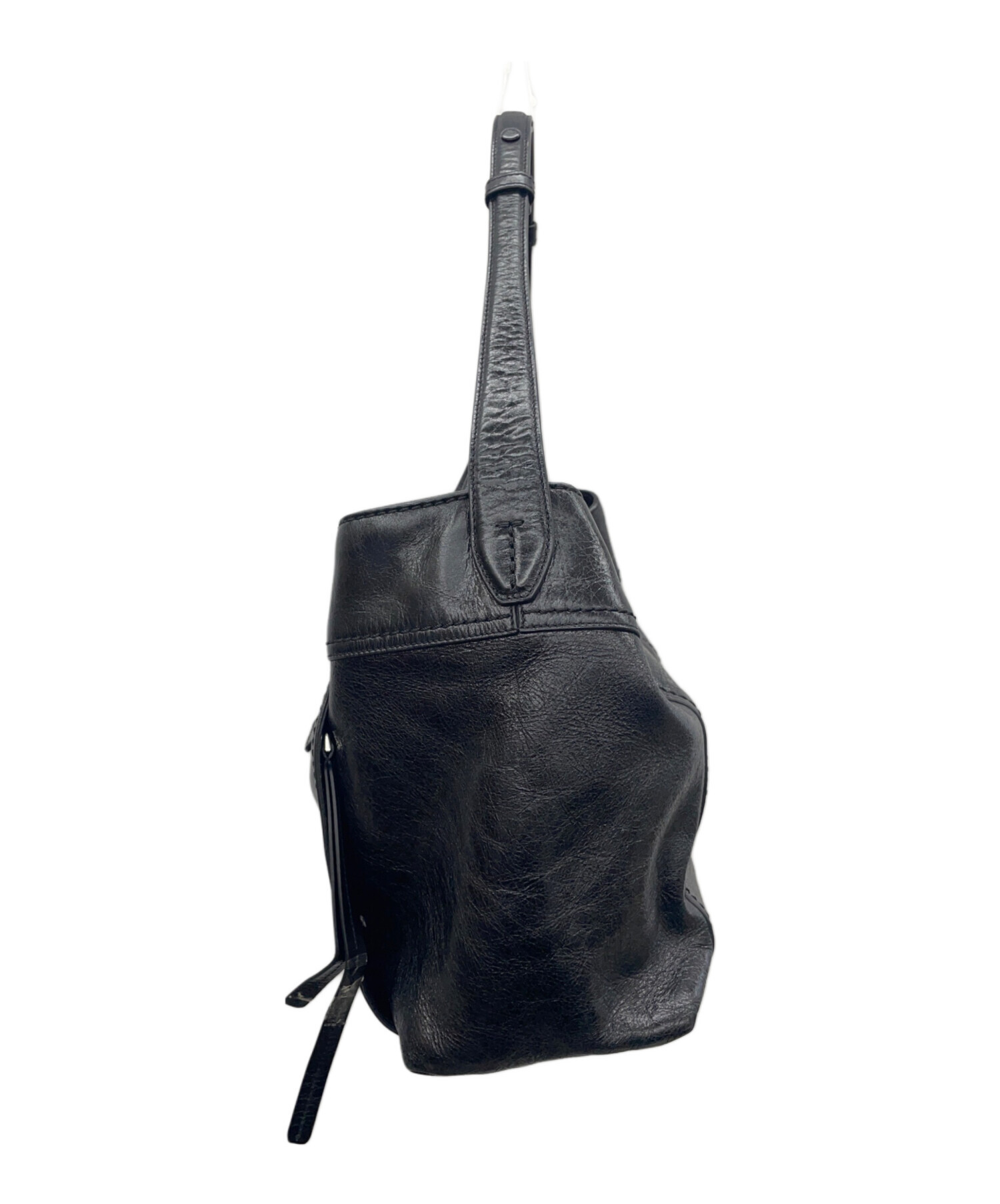 中古・古着通販】TOD'S (トッズ) ダブルTレザートートバッグ ブラック