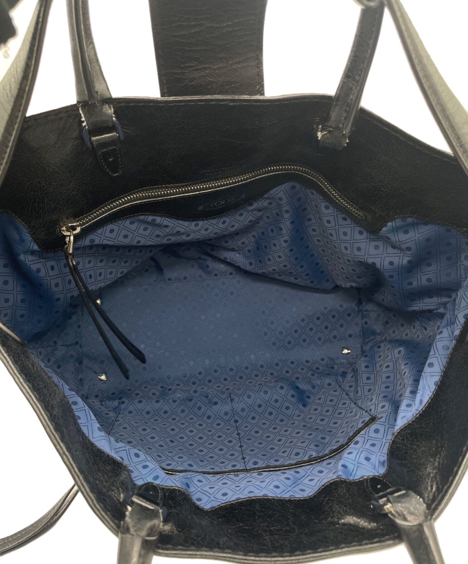 中古・古着通販】TOD'S (トッズ) ダブルTレザートートバッグ ブラック