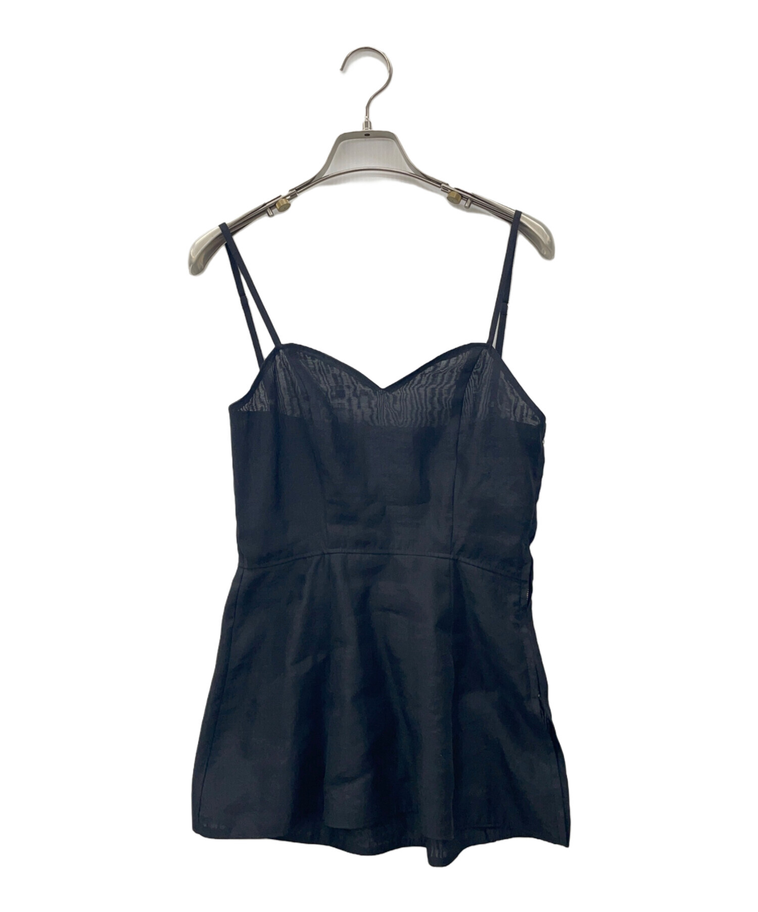【美品】  Ameri VINTAGE / アメリヴィンテージ | BUSTIER LAYERED SHEER SHIRT / キャミ付き シアーシャツ | M | ブラック | レディース 中古・古着通販】Ameri (アメリ) BUSTIER LAYERED SHEER SHIRT