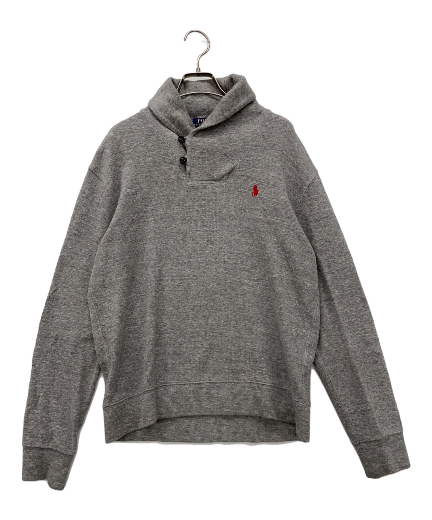 POLO RALPH LAUREN ショールカラー・プルオーバー レザーパッチ RALPH 