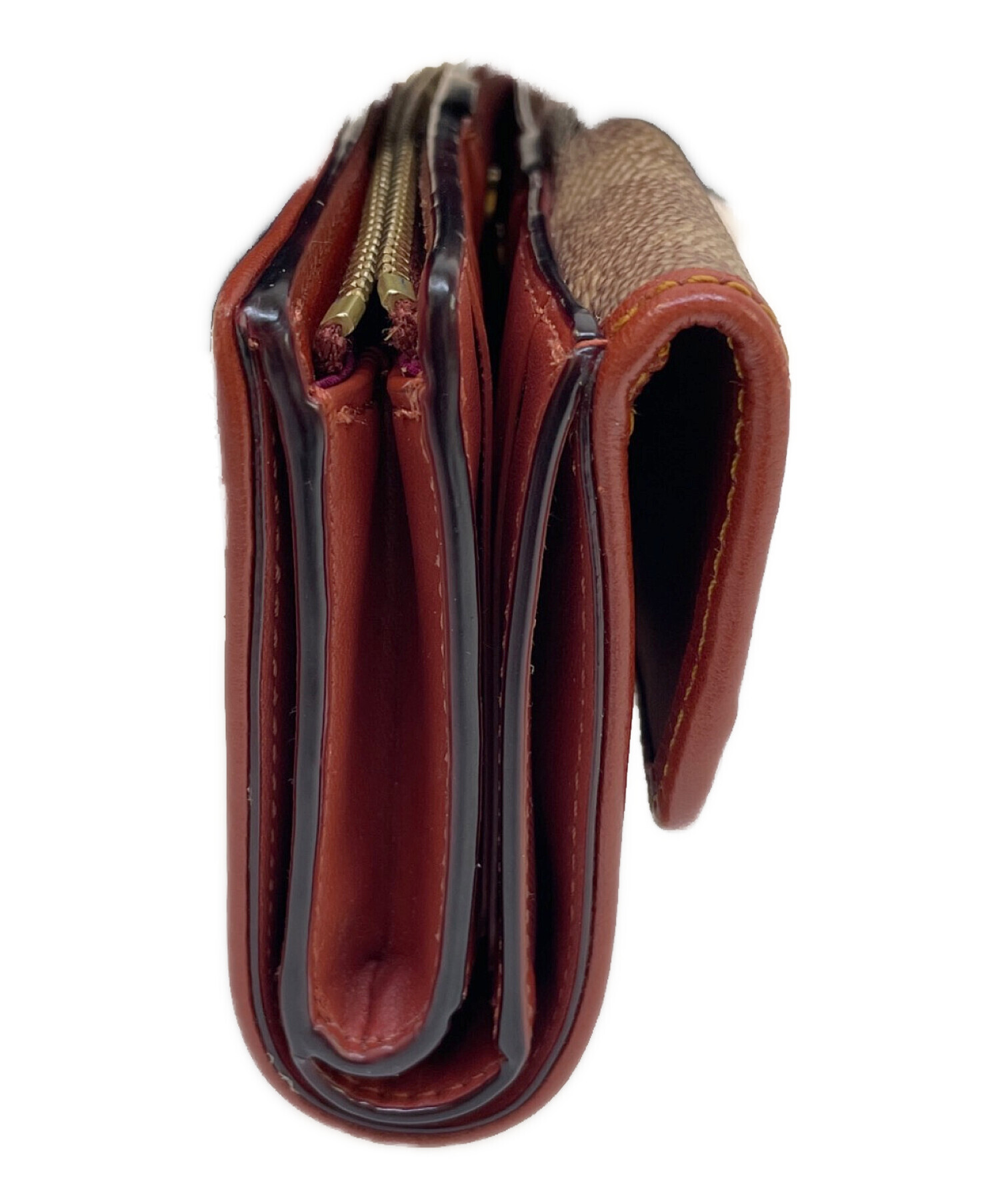 中古・古着通販】COACH (コーチ) シグネチャー 2つ折り財布 ブラウン