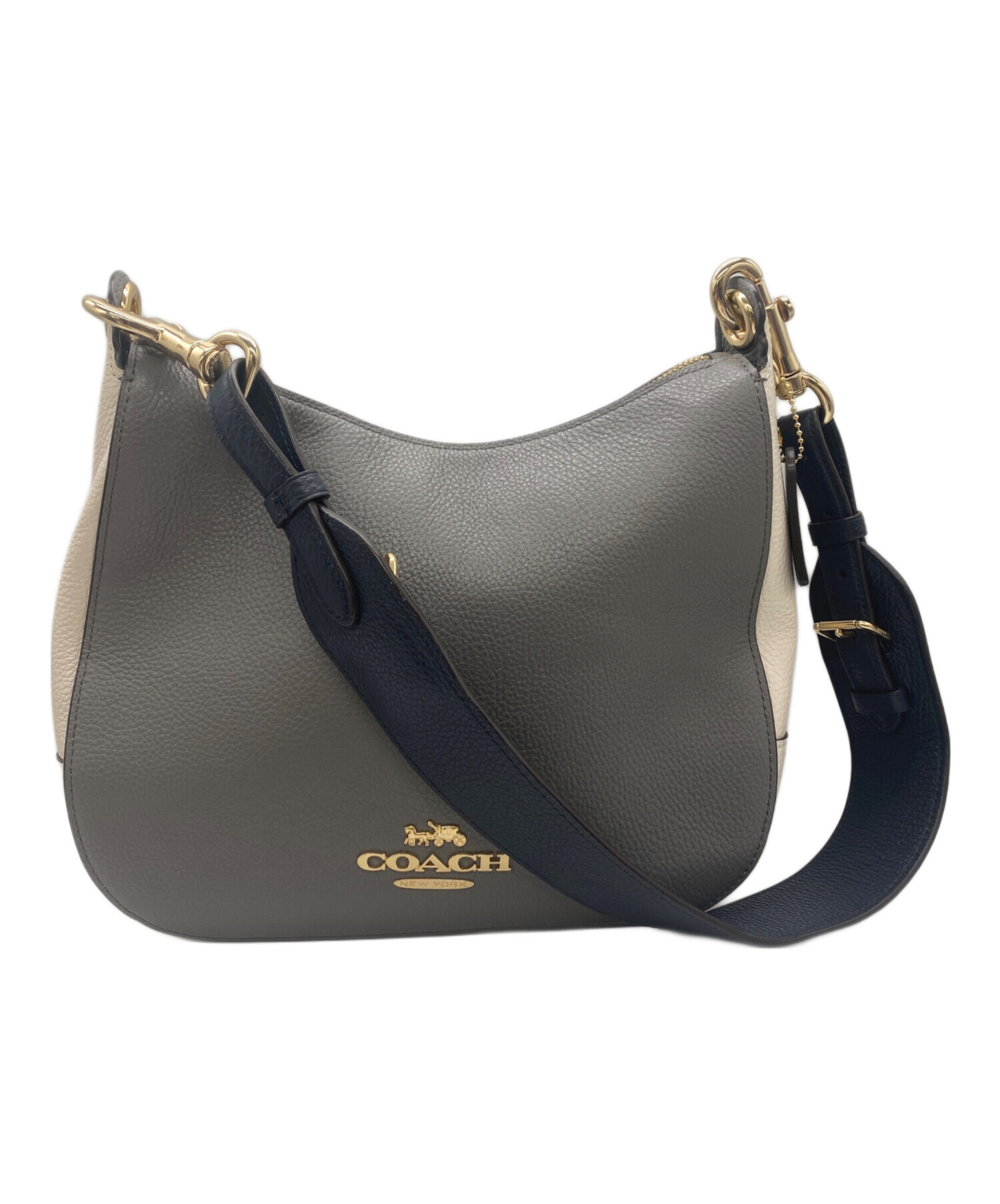 中古・古着通販】COACH (コーチ) ショルダーバッグ グレー×ベージュ 