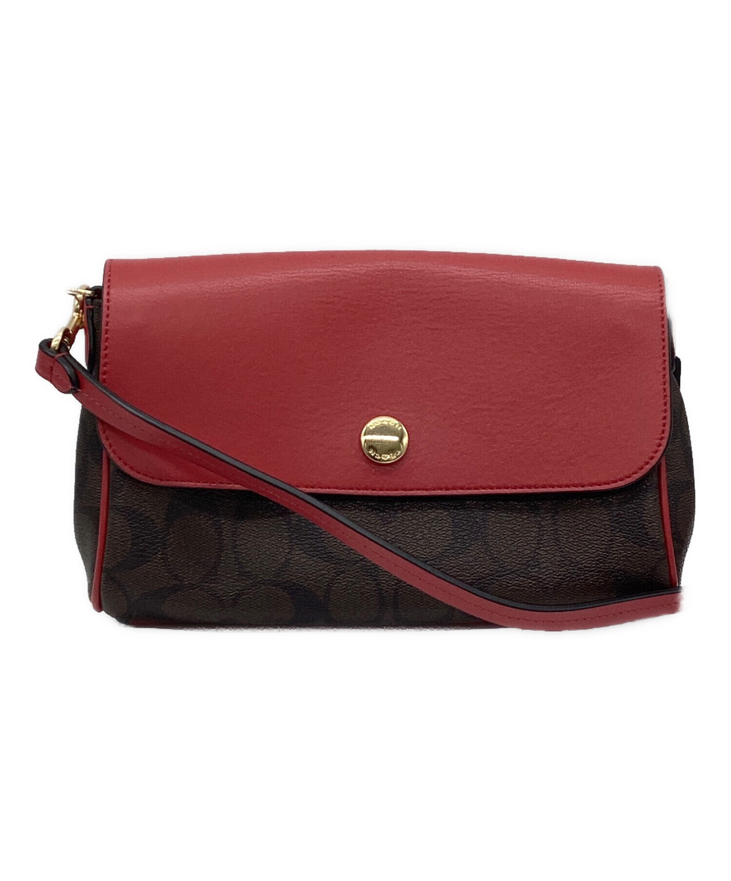 COACH リバーシブルショルダーバッグ 中古・古着通販】COACH (コーチ) リバーシブルショルダーバッグ レッド