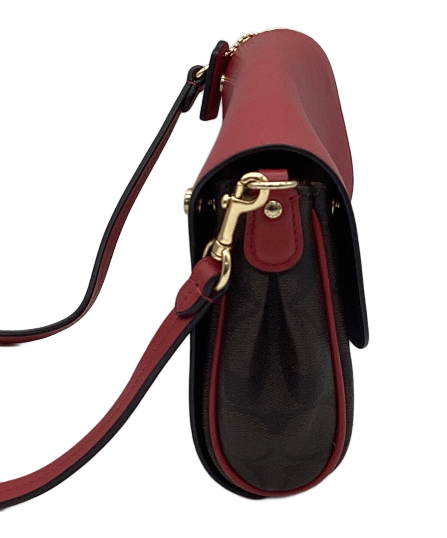 中古・古着通販】COACH (コーチ) リバーシブルショルダーバッグ レッド