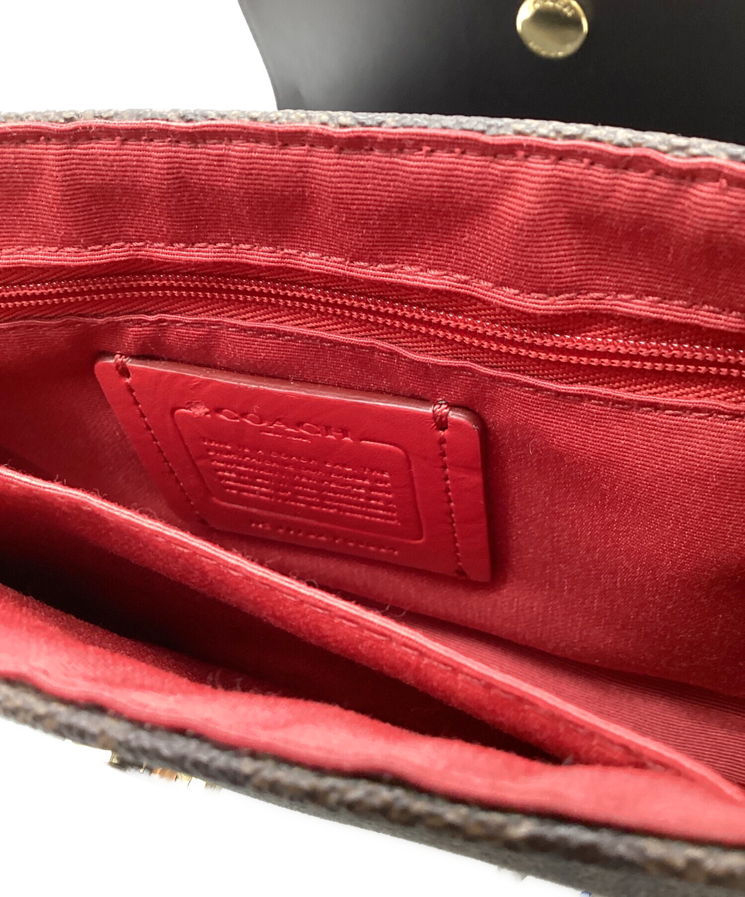 中古・古着通販】COACH (コーチ) リバーシブルショルダーバッグ レッド