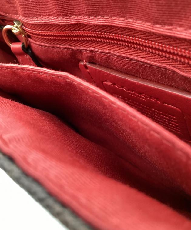 中古・古着通販】COACH (コーチ) リバーシブルショルダーバッグ レッド