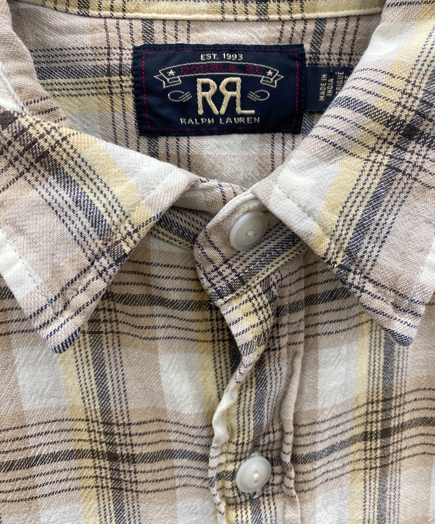 中古・古着通販】RRL (ダブルアールエル) 長袖シャツ ベージュ サイズ 