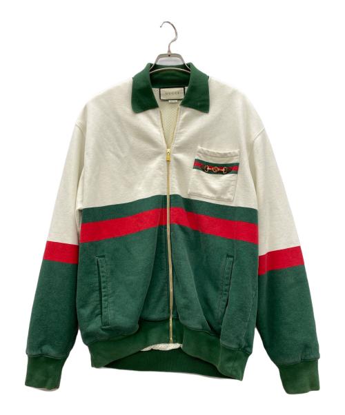 中古・古着通販】GUCCI (グッチ) ジャケット ホワイト×グリーン サイズ