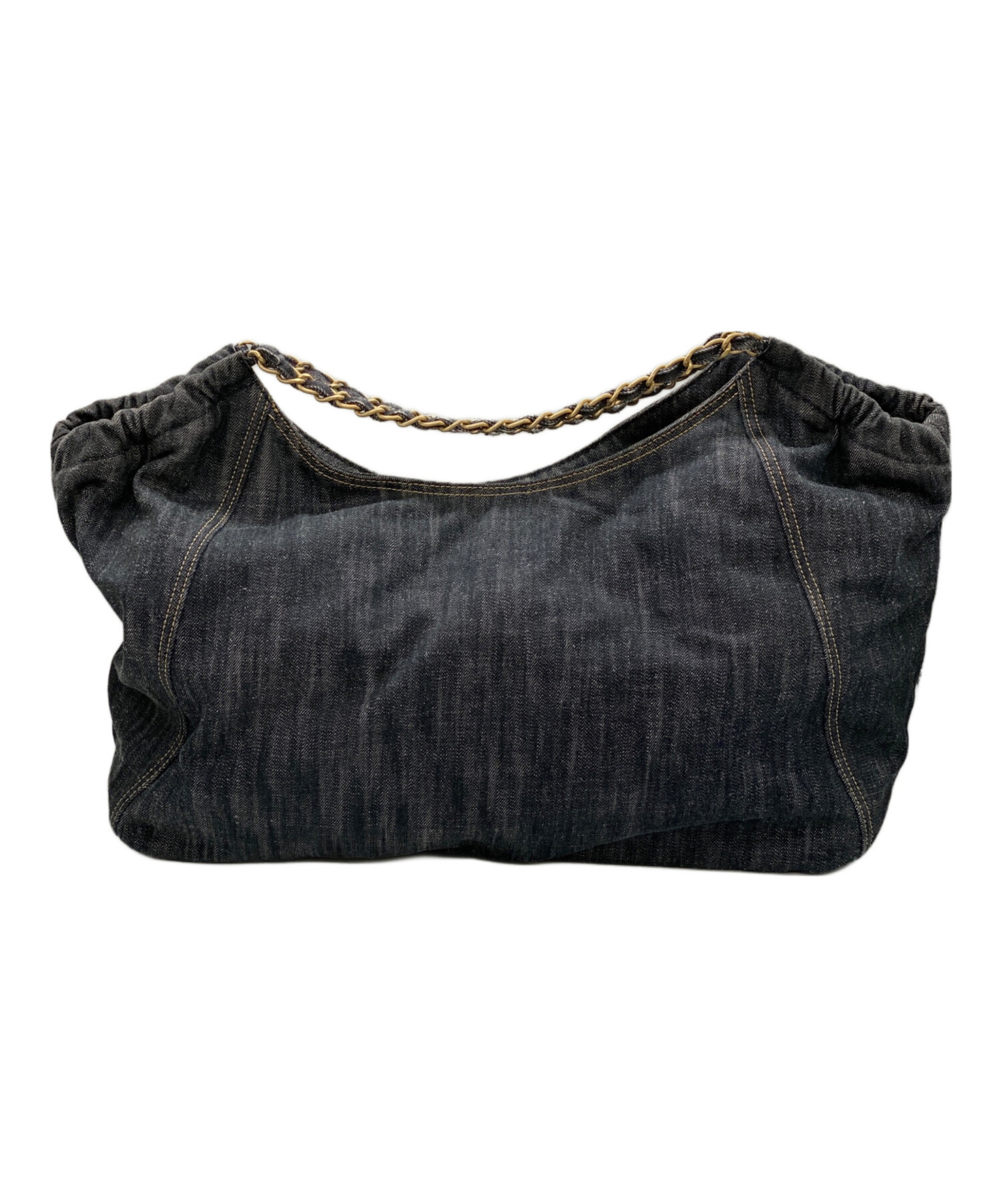 シャネル デニム×レザー ココカバス チェーントートバッグ 13185970 中古・古着通販】CHANEL (シャネル) チェーントートバッグ ココカバス