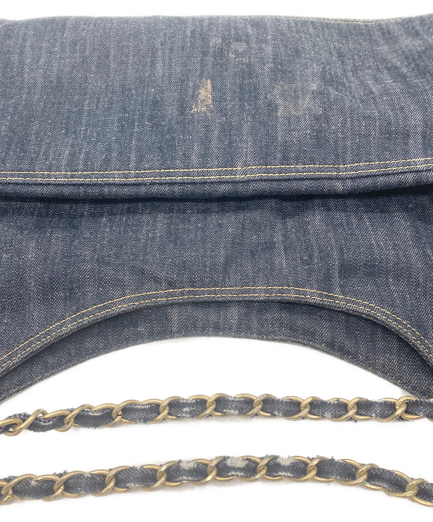 シャネル デニム×レザー ココカバス チェーントートバッグ 13185970 中古・古着通販】CHANEL (シャネル) チェーントートバッグ ココカバス