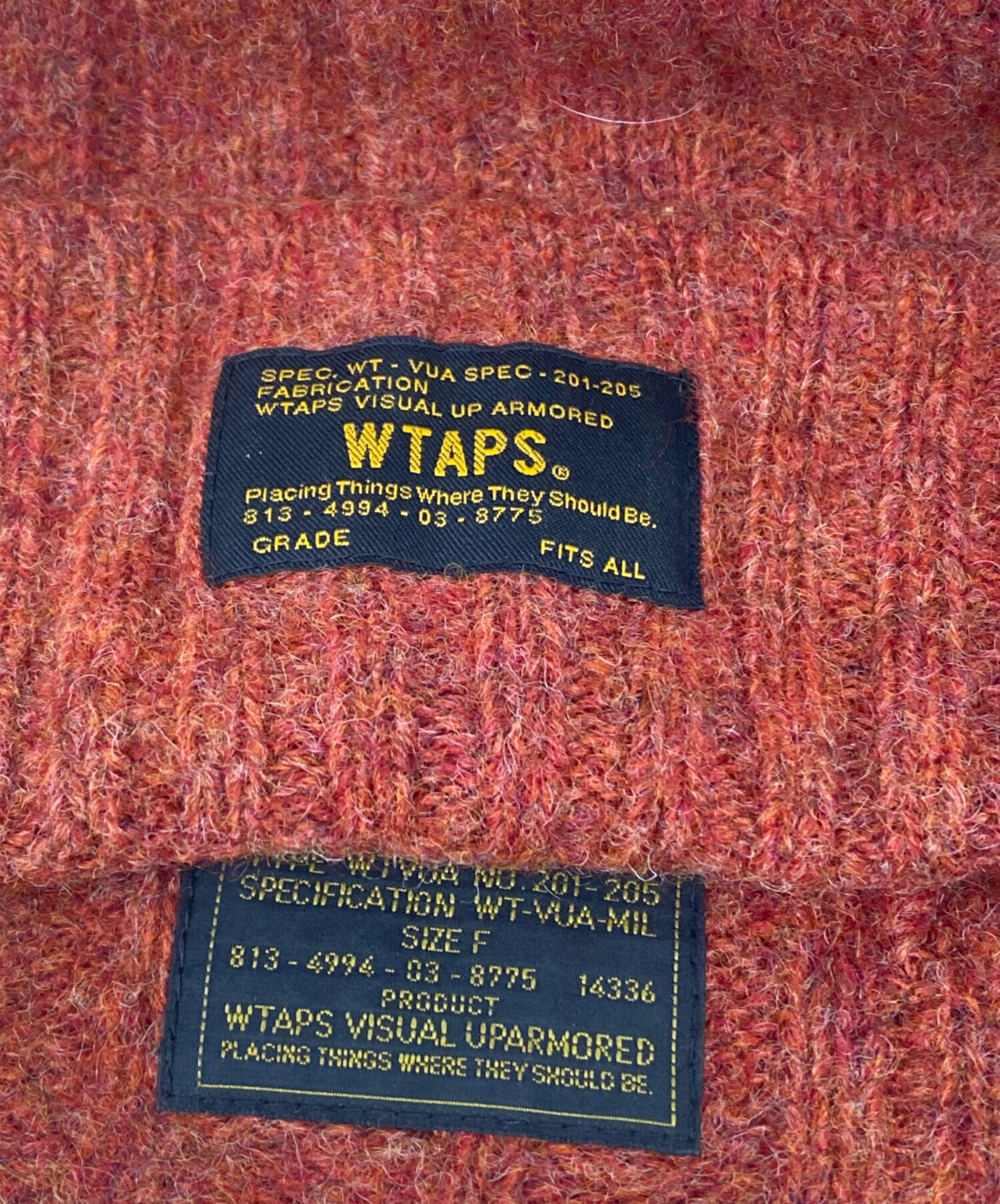 中古・古着通販】WTAPS (ダブルタップス) ニット帽 オレンジ｜ブランド