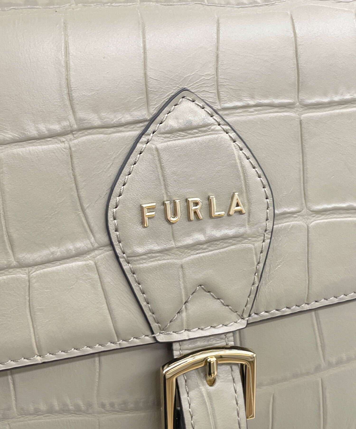 中古・古着通販】FURLA (フルラ) ショルダーバッグ グレー 中古・古着通販】FURLA (フルラ) ショルダーバッグ グレー