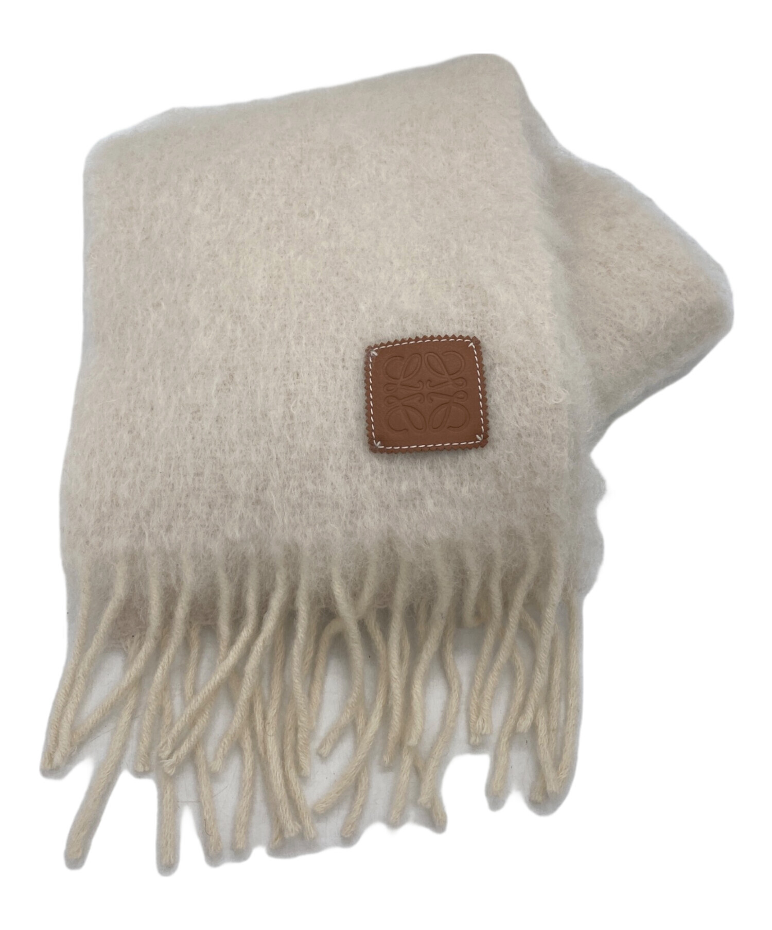 LOEWE ロエベ ロゴマフラー ベージュ 中古・古着通販】LOEWE (ロエベ) マフラー ベージュ｜ブランド