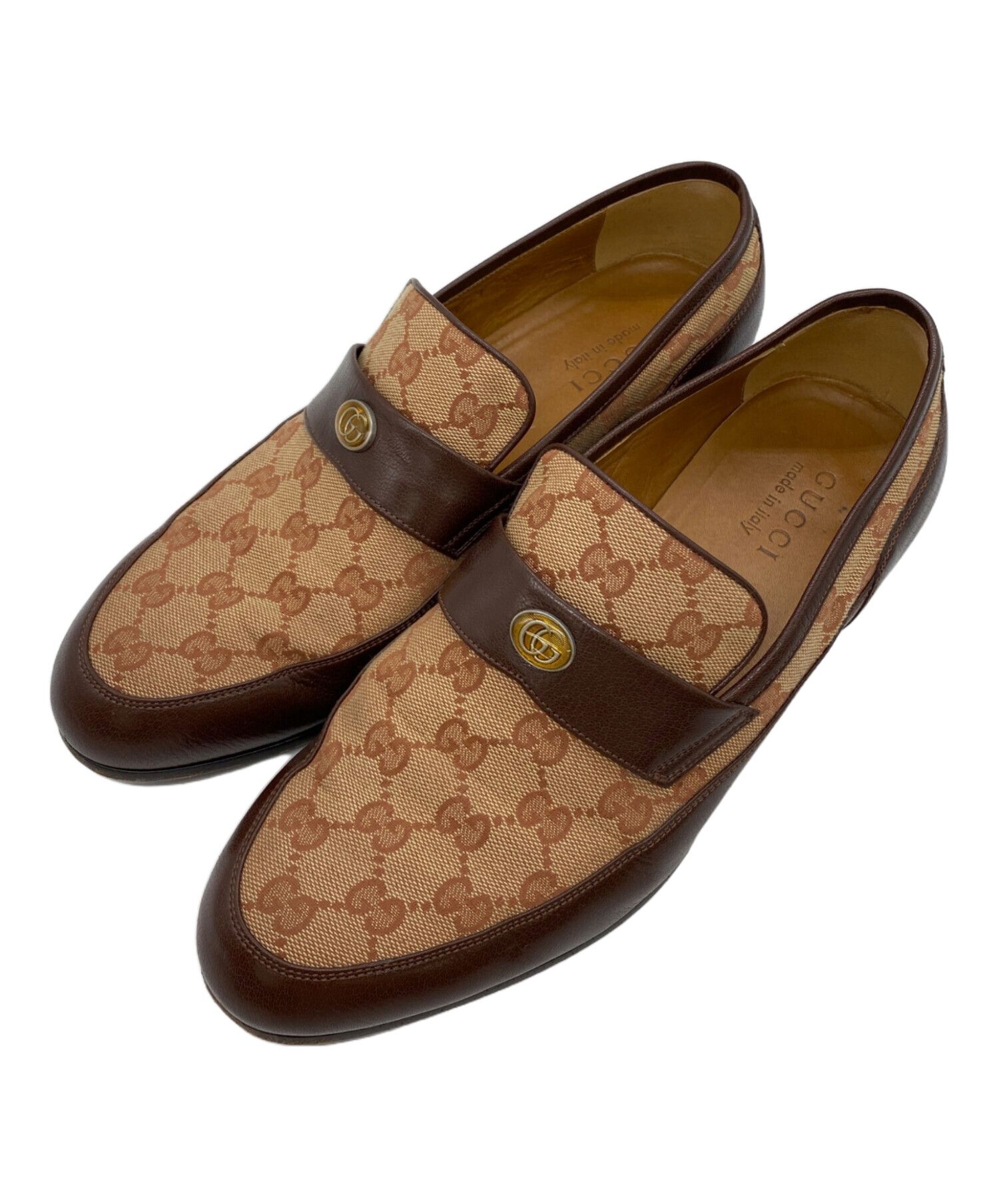GUCCI グッチ ビジネスシューズ ローファー ブラウン 39 1/2 中古・古着通販】GUCCI (グッチ) ローファー ブラウン サイズ:SIZE
