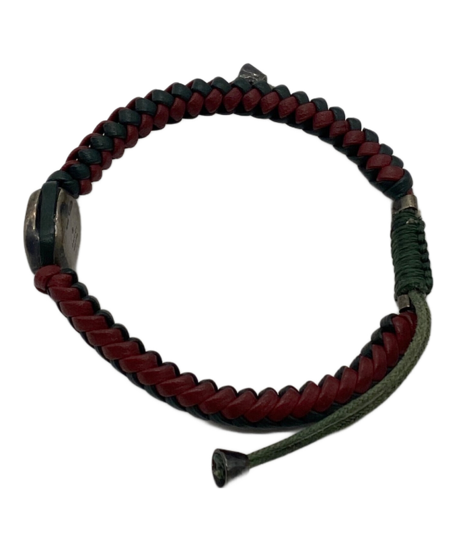 中古・古着通販】GUCCI (グッチ) 編み込みレザーブレスレット