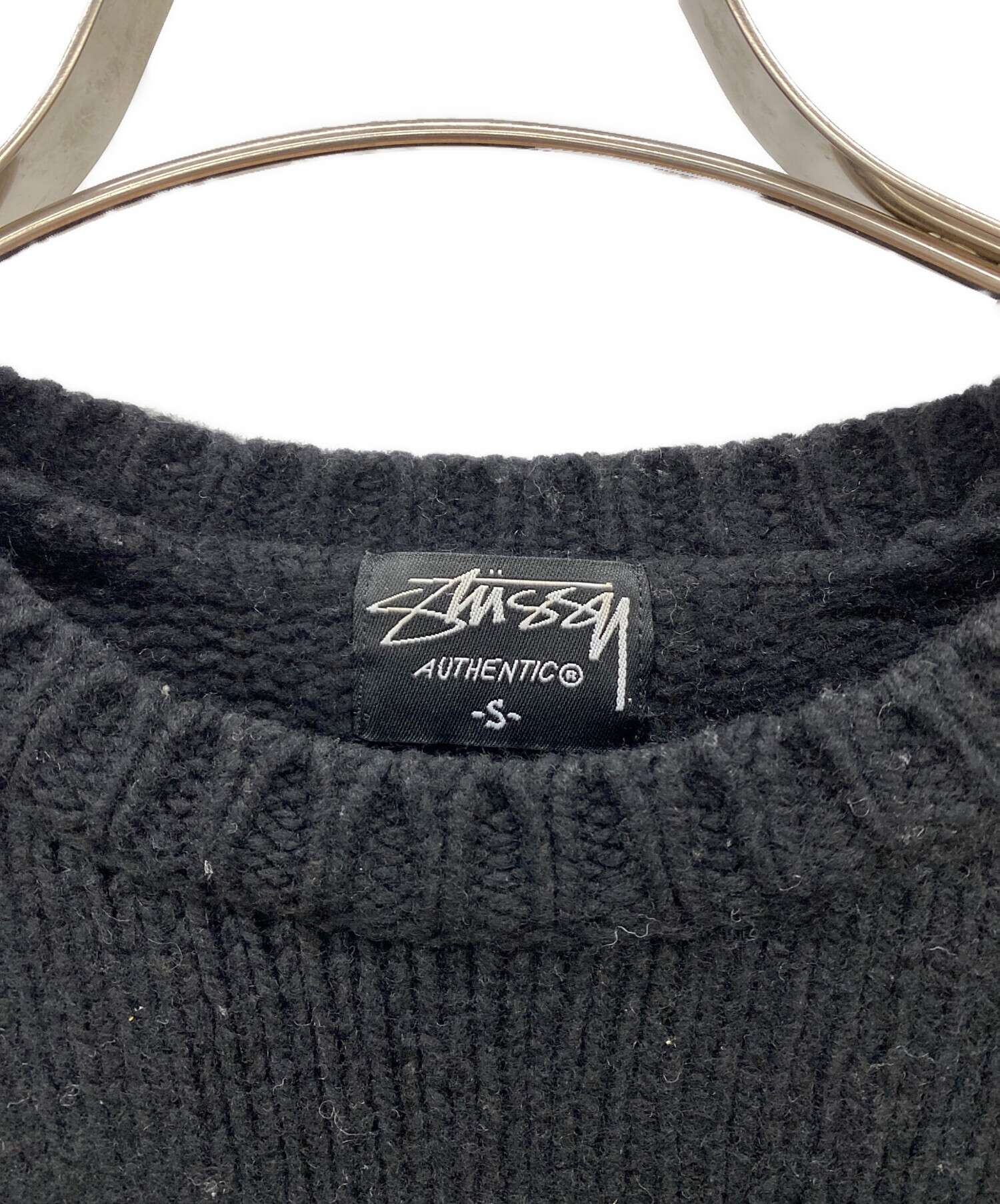 中古・古着通販】stussy (ステューシー) 厚手ニット ブラック サイズ:S 