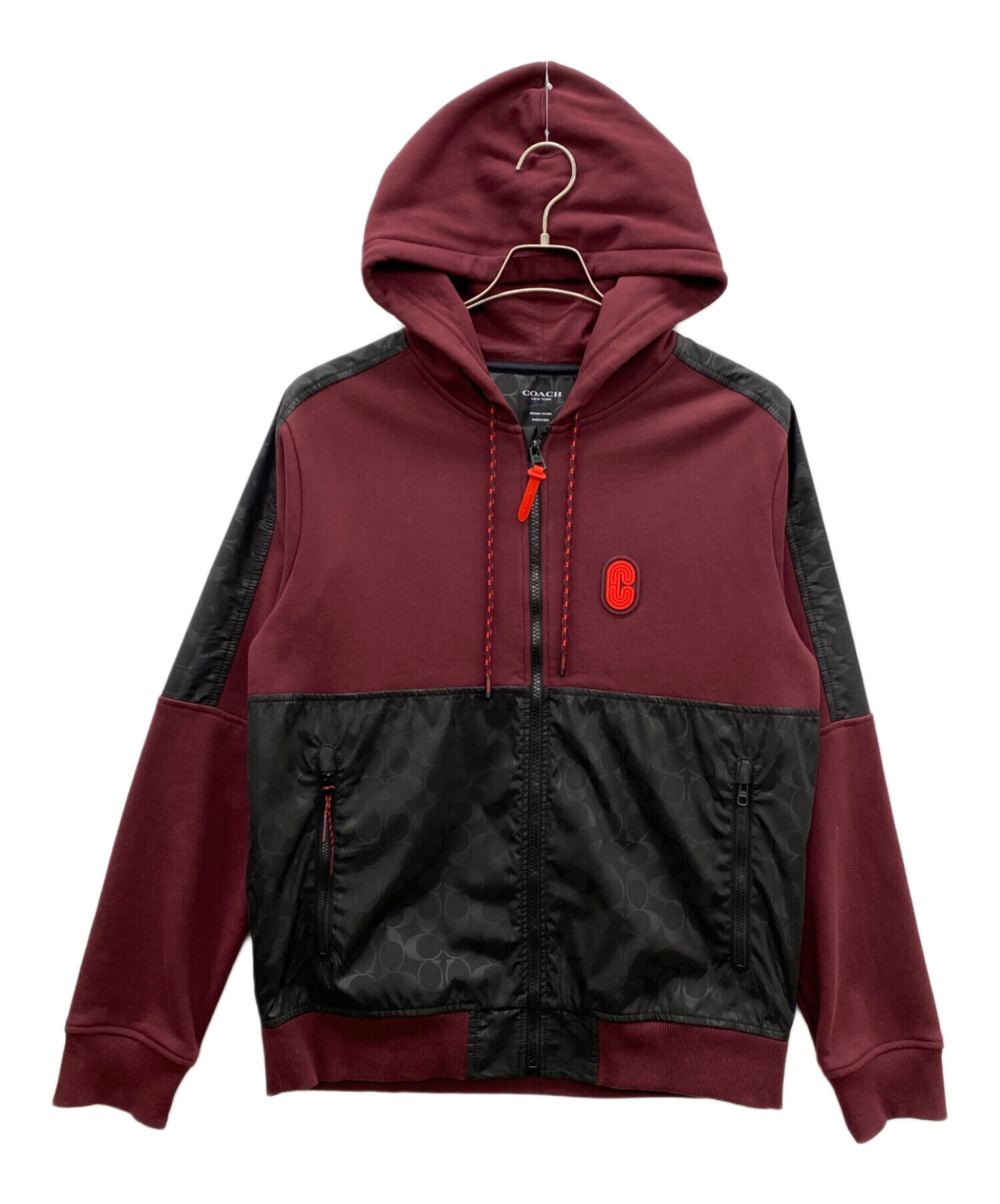 中古・古着通販】COACH (コーチ) パーカー レッド×ブラック サイズ:M 