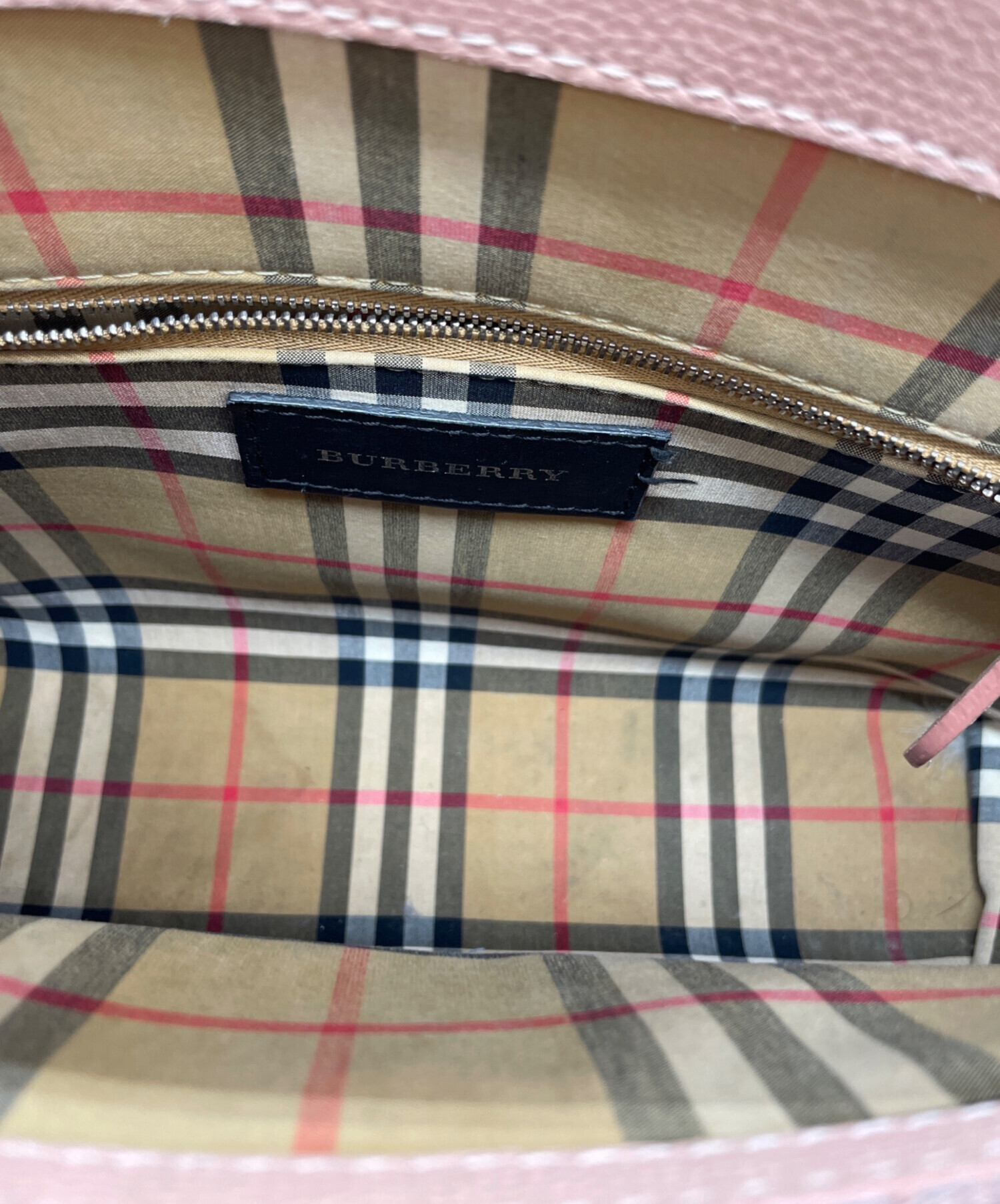 BURBERRY バーバリー ピンク チェック ショルダーバッグ ピンク レディース【中古】 中古・古着通販】BURBERRY BLUE LABEL (バーバリーブルーレーベル
