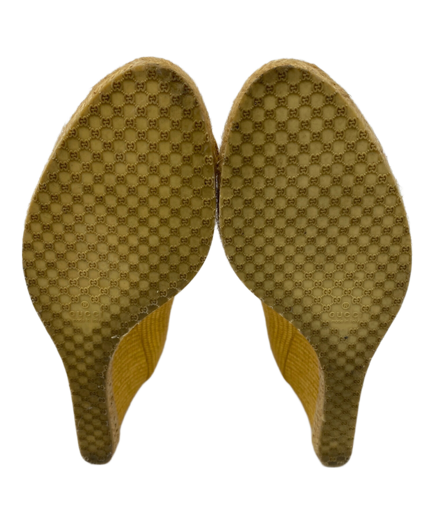 中古・古着通販】GUCCI (グッチ) ウェッジソールサンダル イエロー