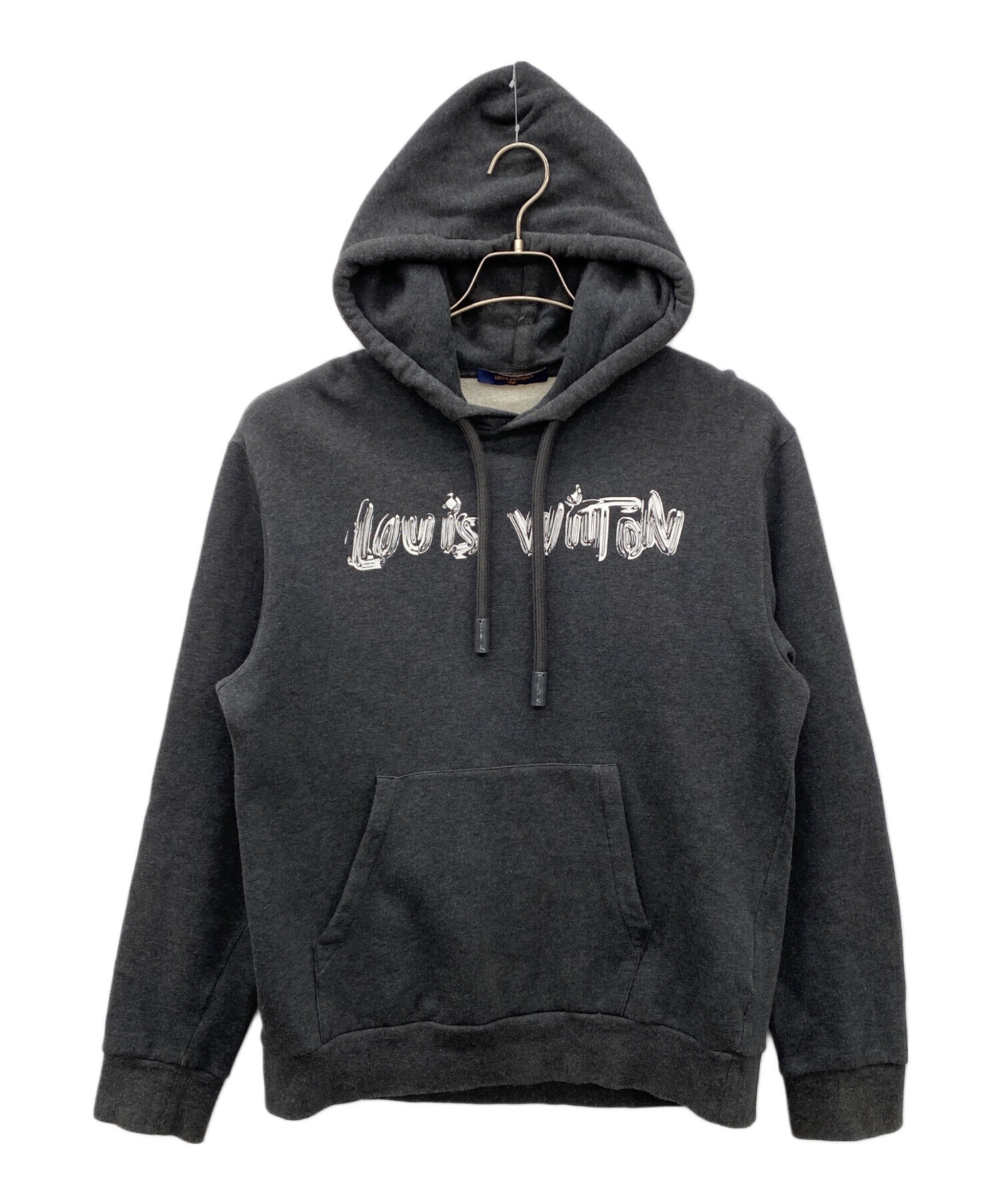 LOUIS VUITTON グレー パーカー Lサイズ 中古・古着通販】LOUIS VUITTON (ルイ ヴィトン) プルオーバーパーカー