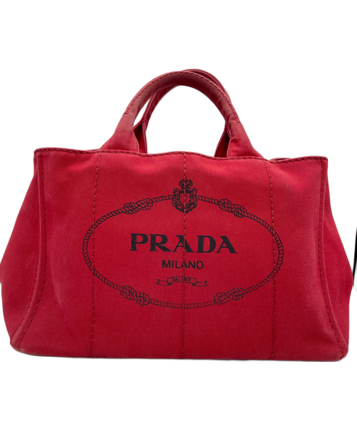 PRADA レッド トートバッグ 中古・古着通販】PRADA (プラダ) トートバッグ レッド｜ブランド・古着