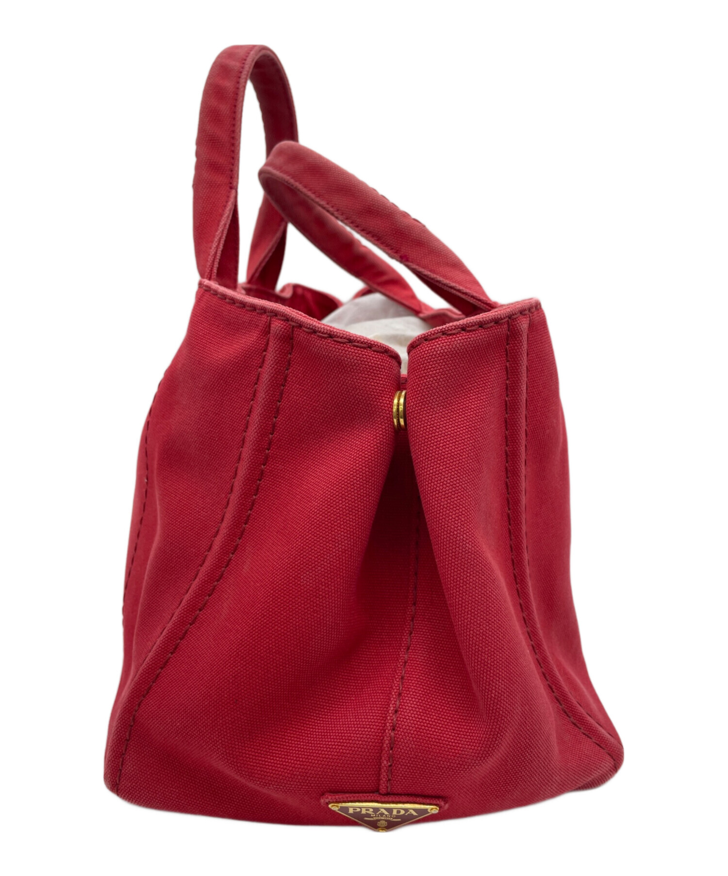 PRADA レッド トートバッグ 中古・古着通販】PRADA (プラダ) トートバッグ レッド｜ブランド・古着