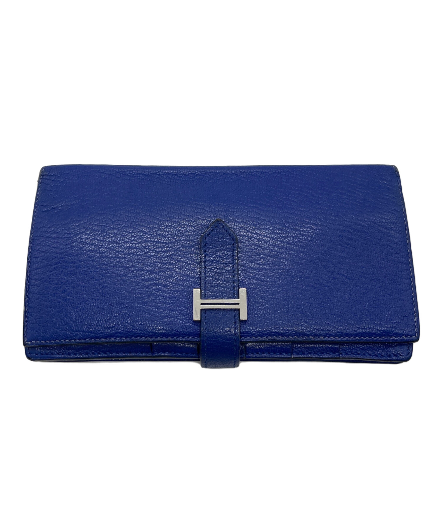 中古 エルメス HERMES ユニセックス 二つ折り財布 ブルーゼリージュ ヴォーエプソン 中古・古着通販】HERMES (エルメス) 2つ折り財布 ブルー｜ブランド