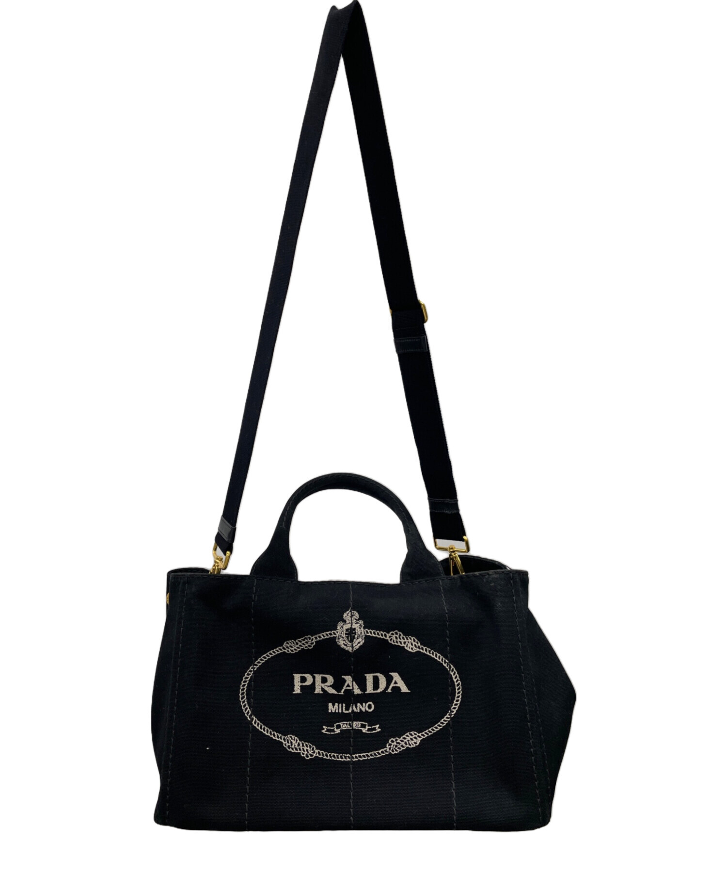 中古・古着通販】PRADA (プラダ) 2wayキャンバストートバッグ ブラック