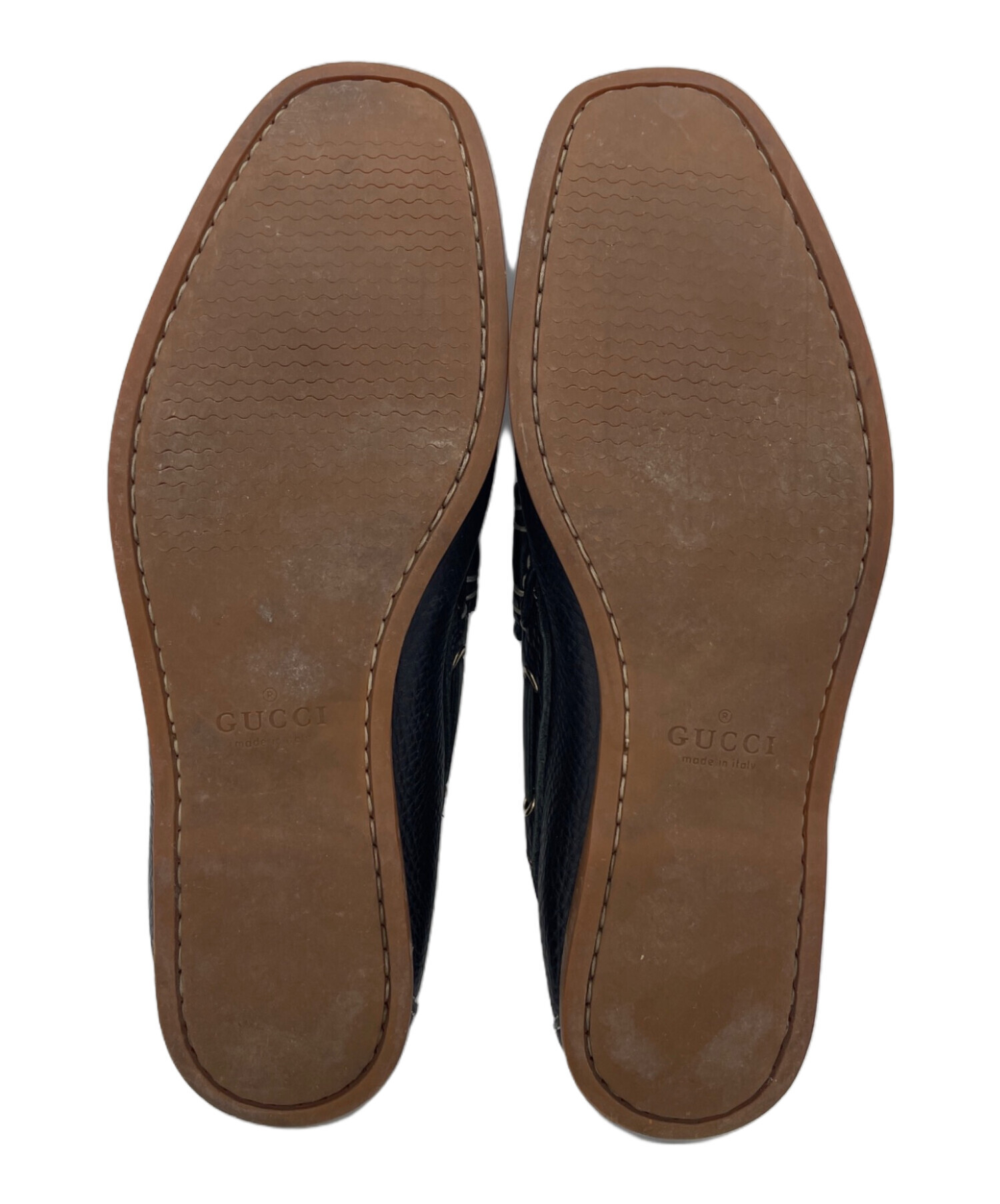 中古・古着通販】GUCCI (グッチ) ビットローファー ブラック×ブラウン