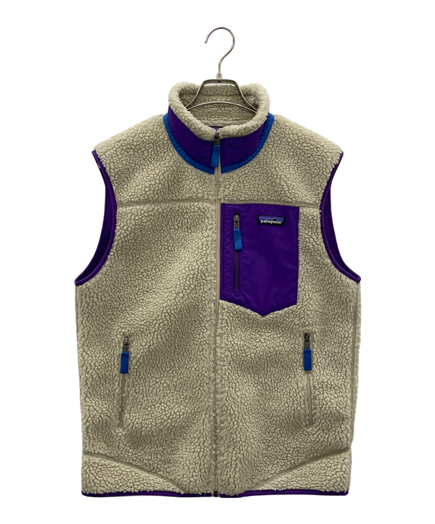 patagonia レトロx ベストＭ　ベージュ×パープル　Mサイズ 中古・古着通販】Patagonia (パタゴニア) Classic Retro-X Vest