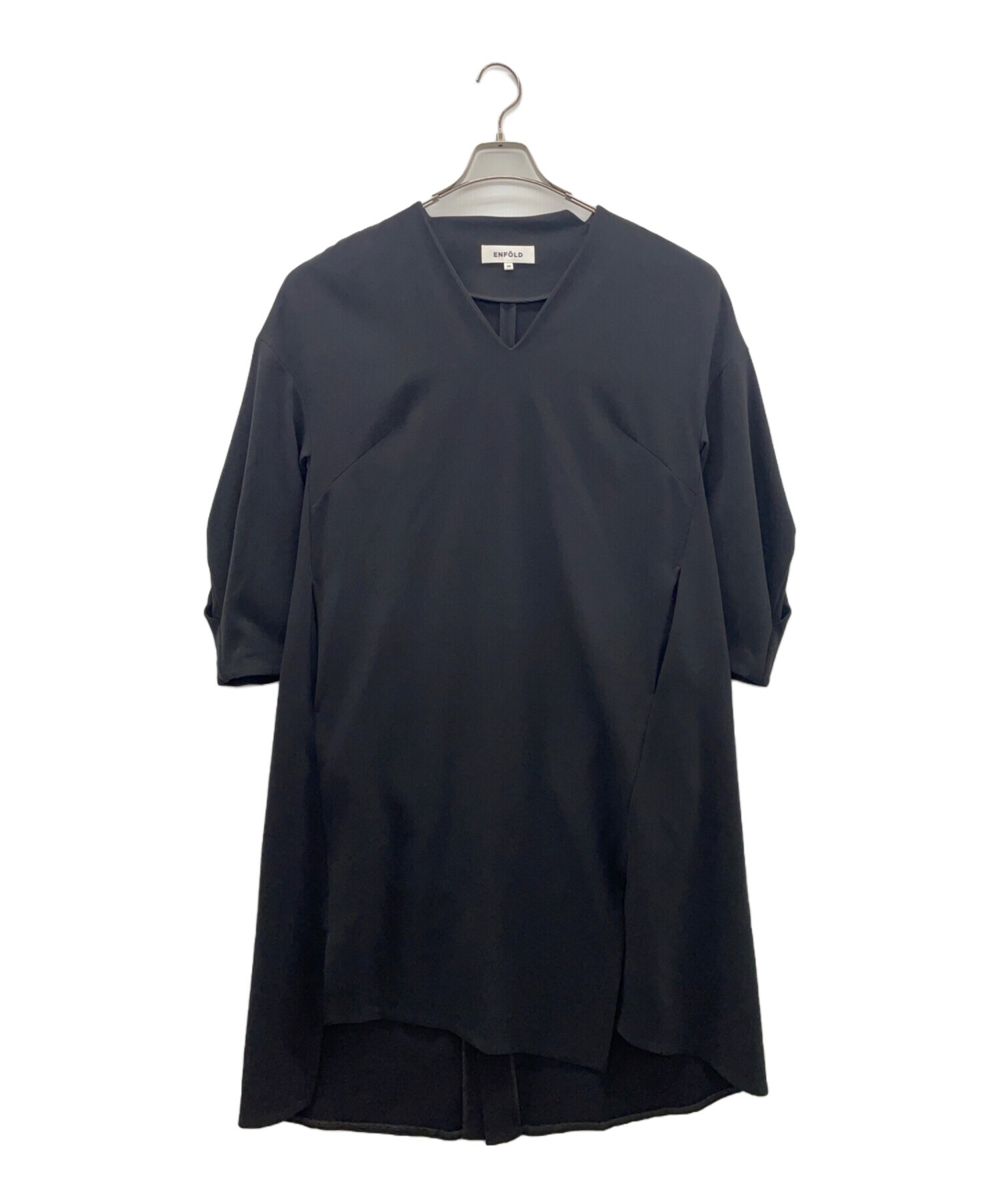 中古・古着通販】ENFOLD (エンフォルド) 長袖ワンピース ブラック