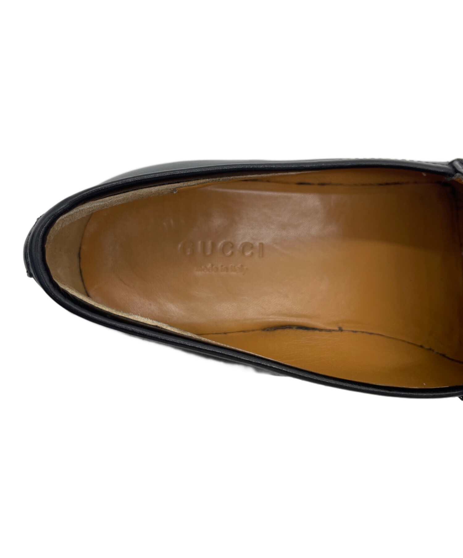 中古・古着通販】GUCCI (グッチ) ホースビットローファー ブラック