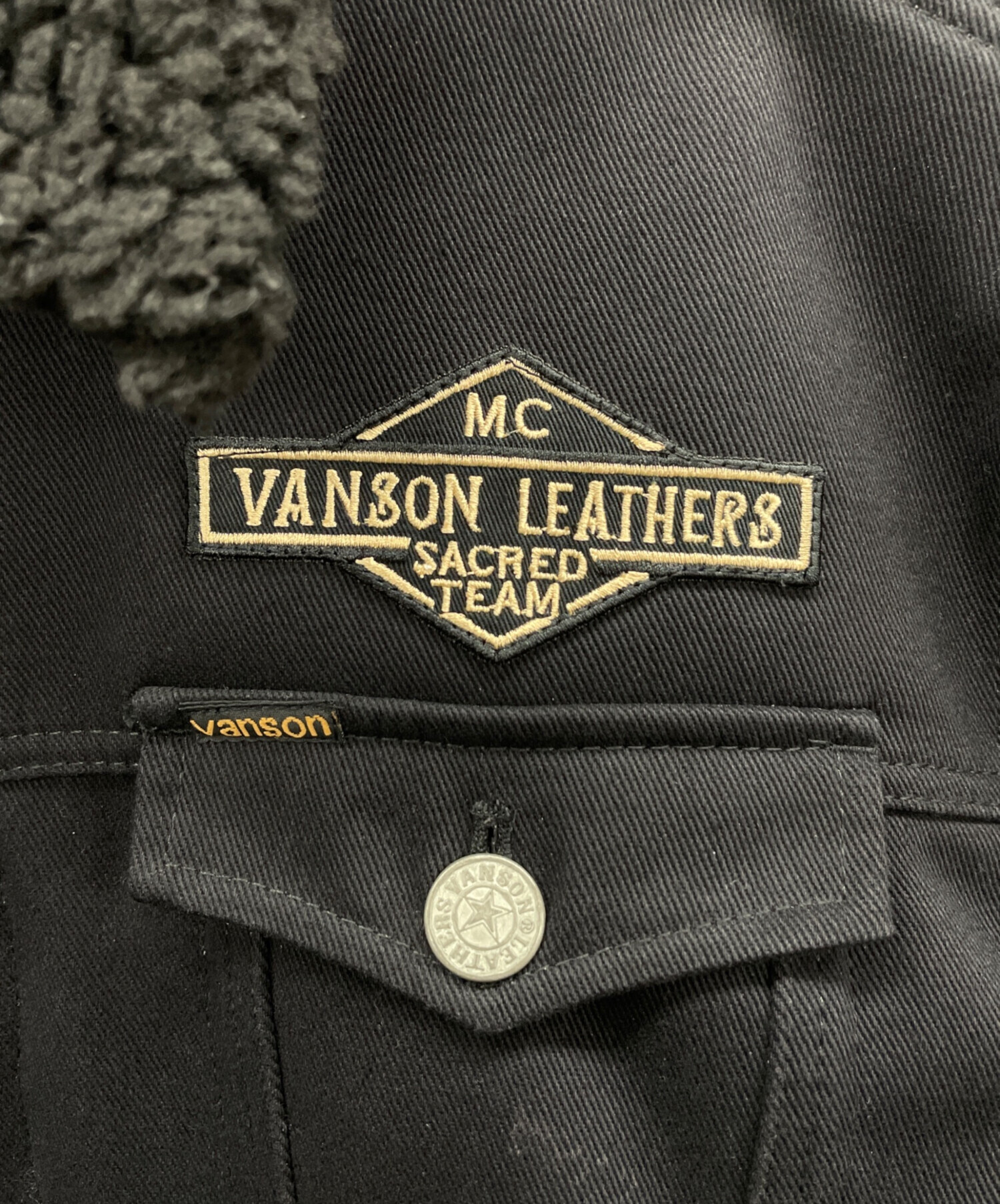 中古・古着通販】VANSON (バンソン) 裏ボアジャケット ブラック サイズ