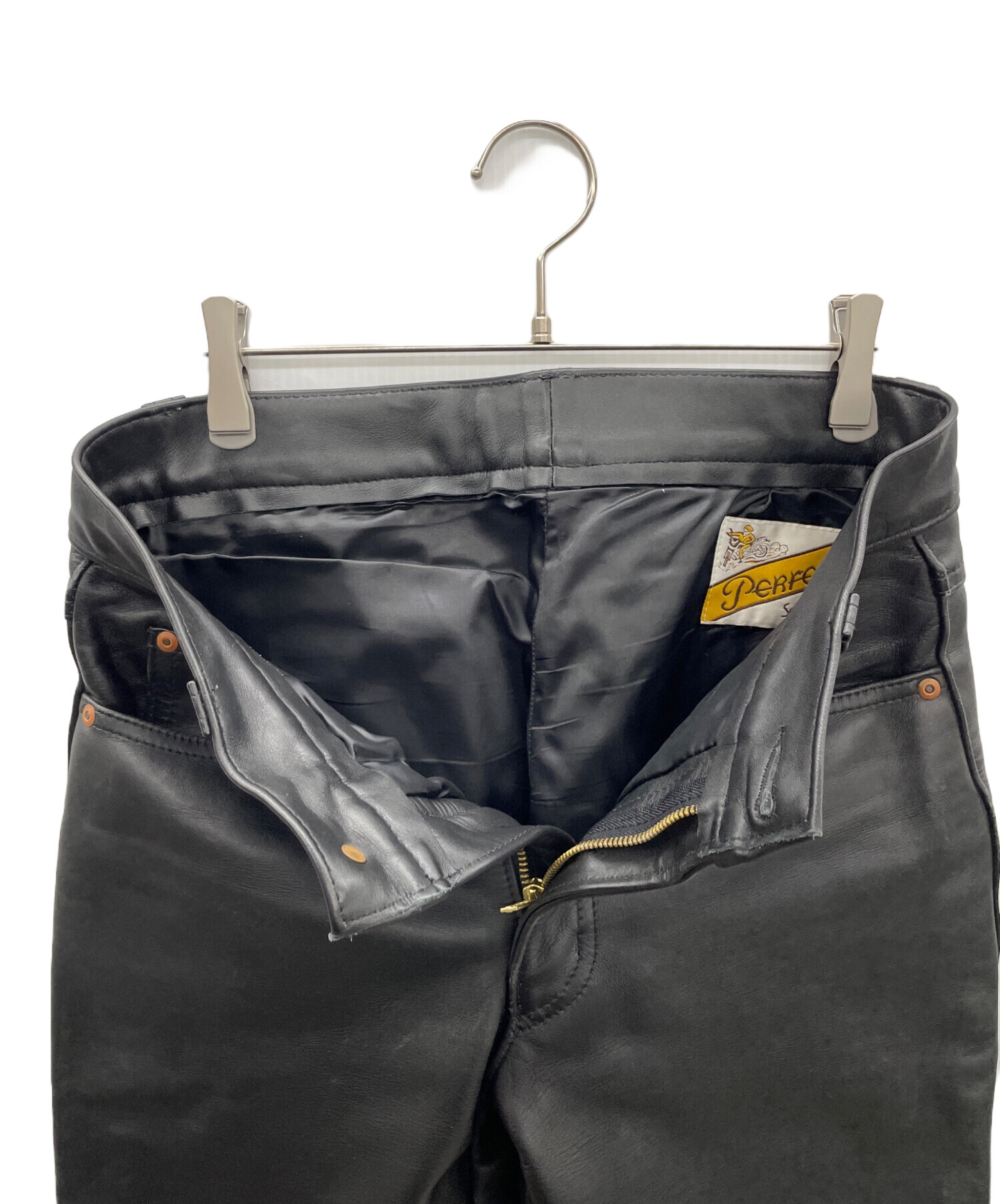 中古・古着通販】Schott (ショット) レザーパンツ ブラック サイズ