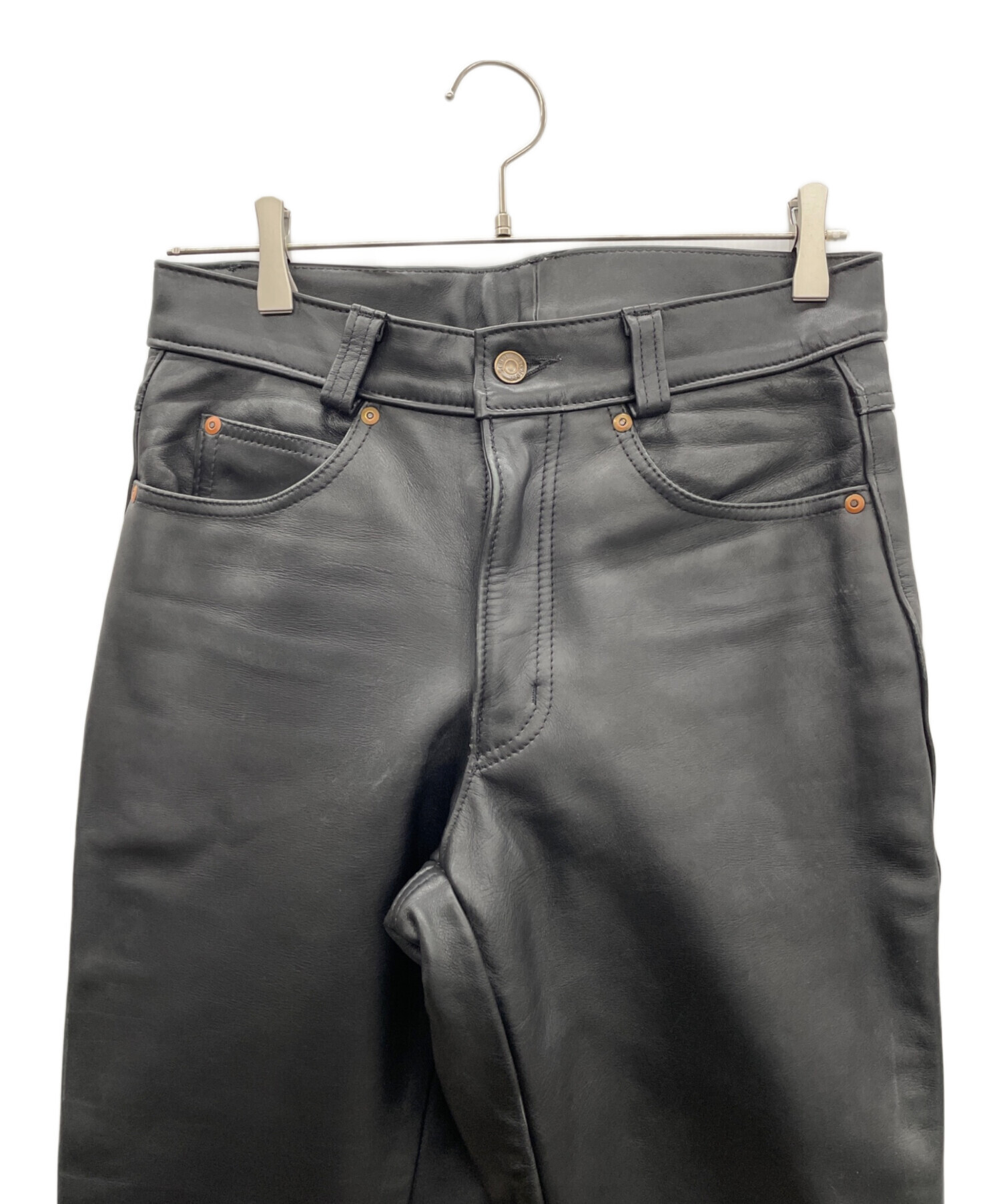 中古・古着通販】Schott (ショット) レザーパンツ ブラック サイズ