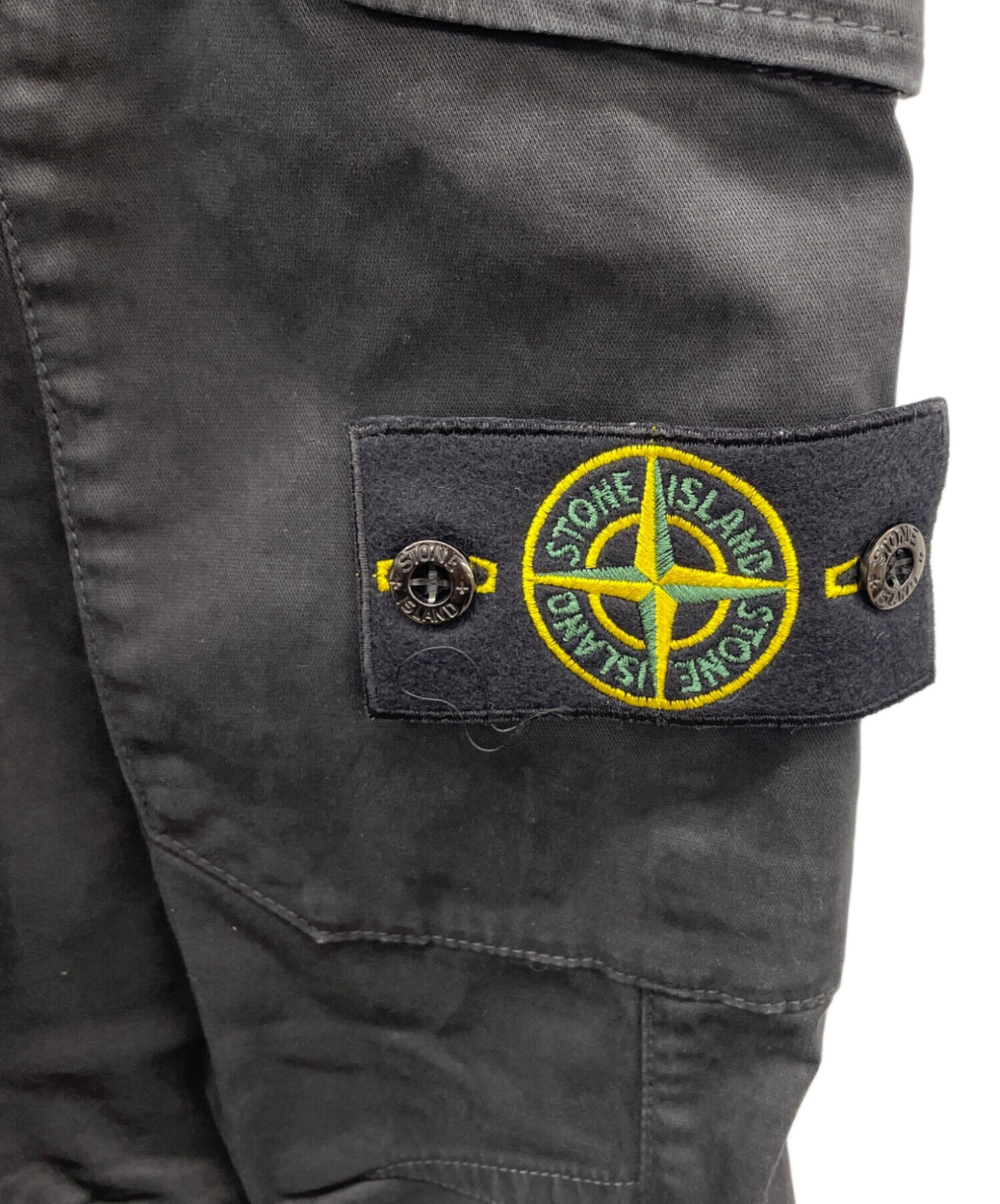 STONE  ブラックパンツ W32 ストーンアイランド 中古・古着通販】STONE ISLAND (ストーンアイランド) カーゴパンツ