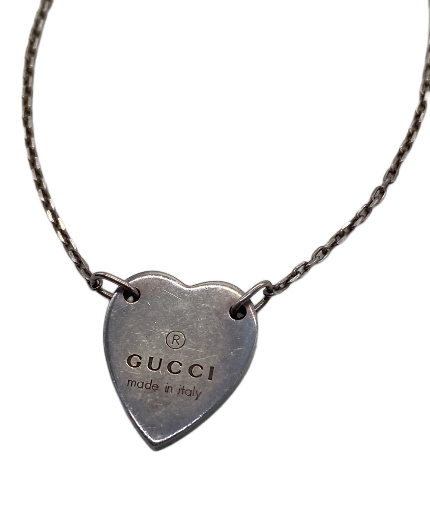GUCCI グッチ プレート　ID　Ag925　ブレスレット　箱付き　43032 中古・古着通販】GUCCI (グッチ) ハートプレートブレスレット