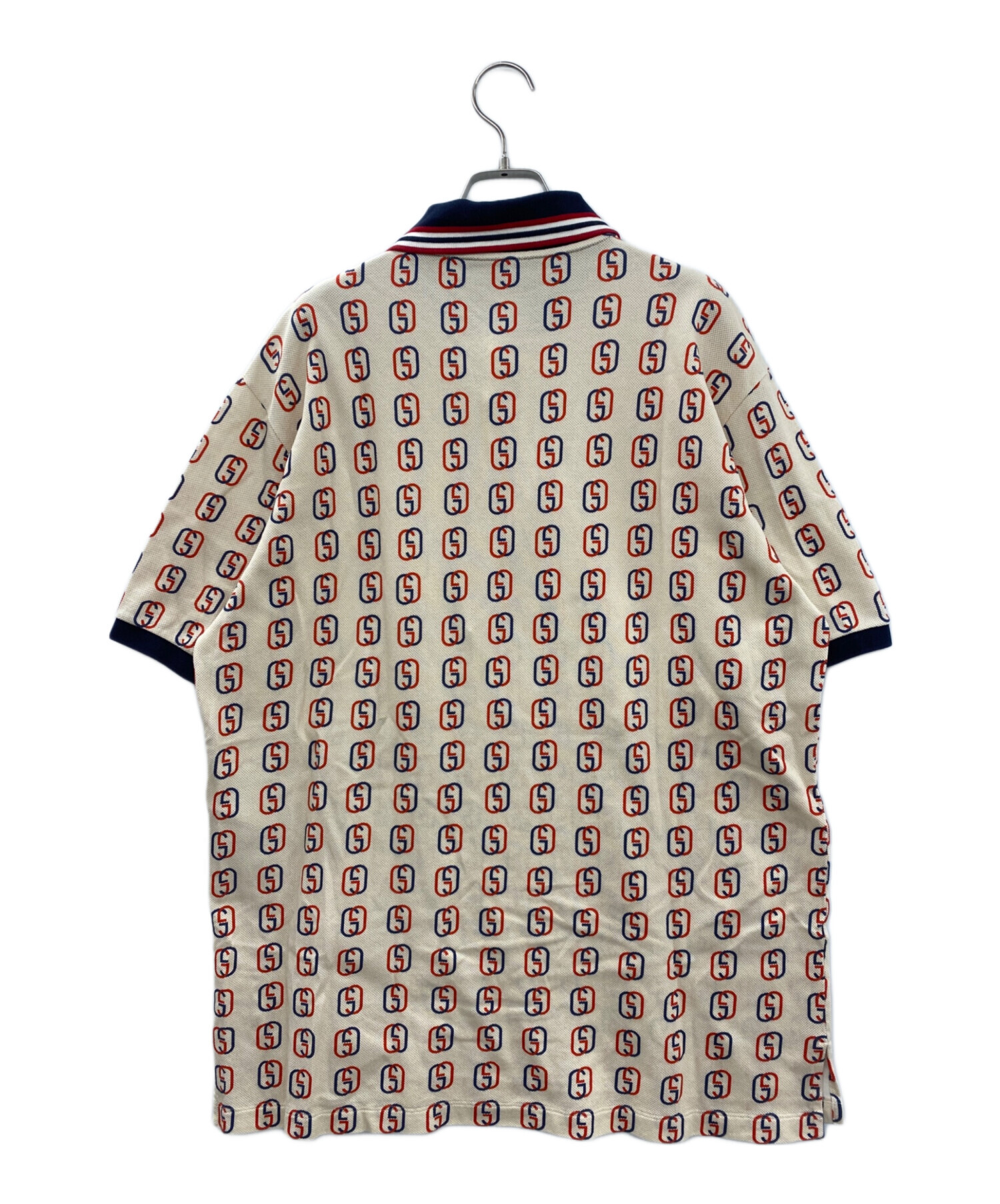 GUCCI ネイビー GGパターン ポロシャツ Gucci GGパターン ネイビーポロシャツ Sサイズ