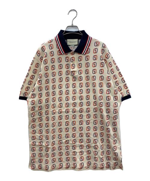 中古・古着通販】GUCCI (グッチ) 半袖ポロシャツ ネイビー×レッド