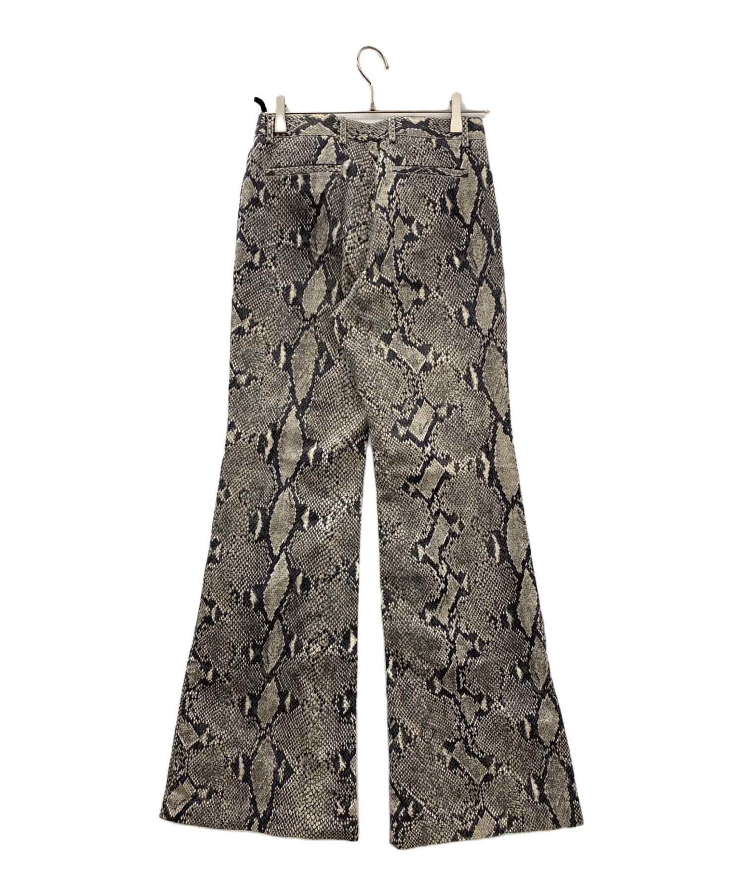 USED★GUCCI★ヘリンボーン柄パンツ★ガウチョパンツ★40★グッチパンツ 中古・古着通販】GUCCI (グッチ) フレアパンツ グレー サイズ:SIZE 42