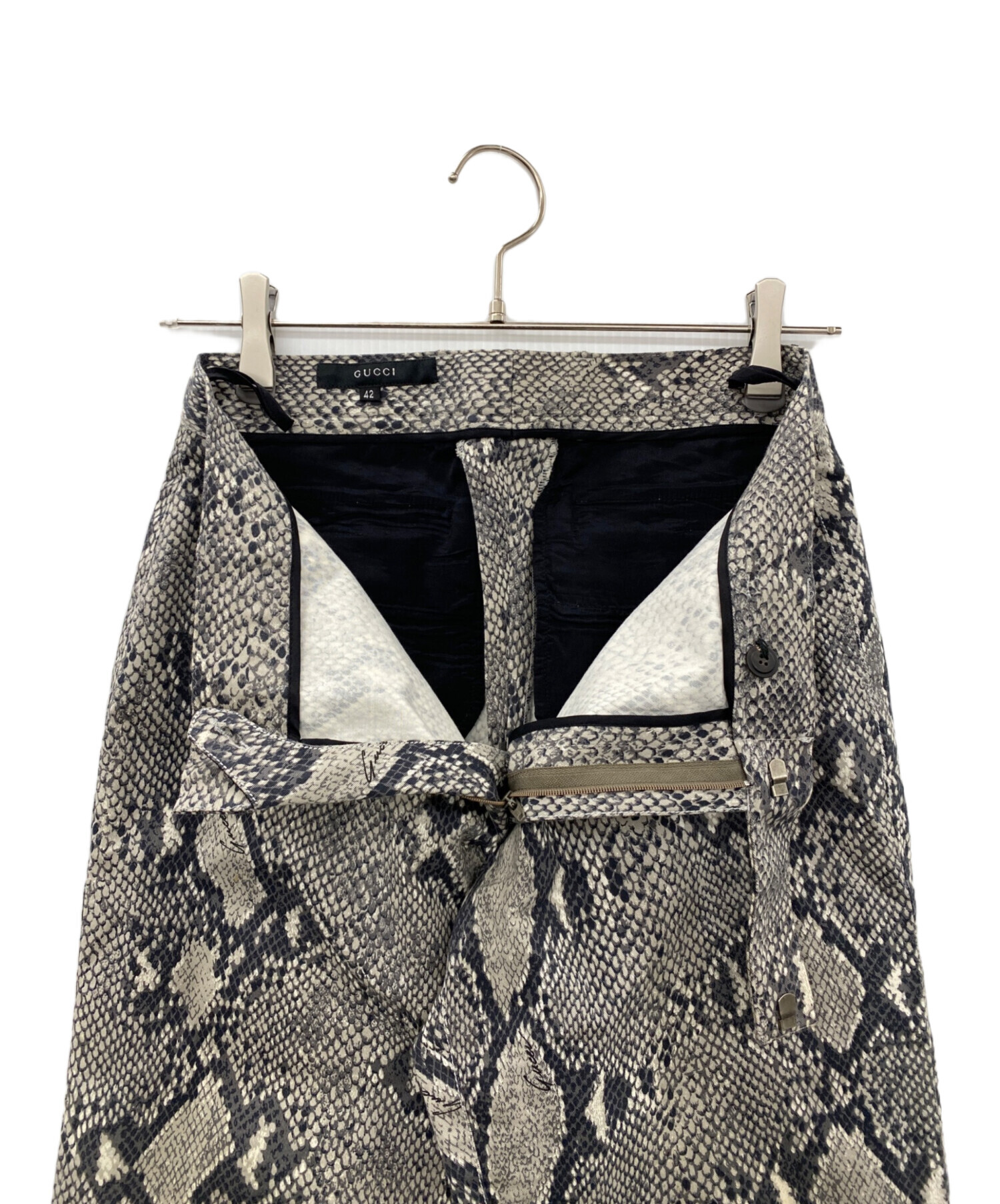 中古・古着通販】GUCCI (グッチ) フレアパンツ グレー サイズ:SIZE 42