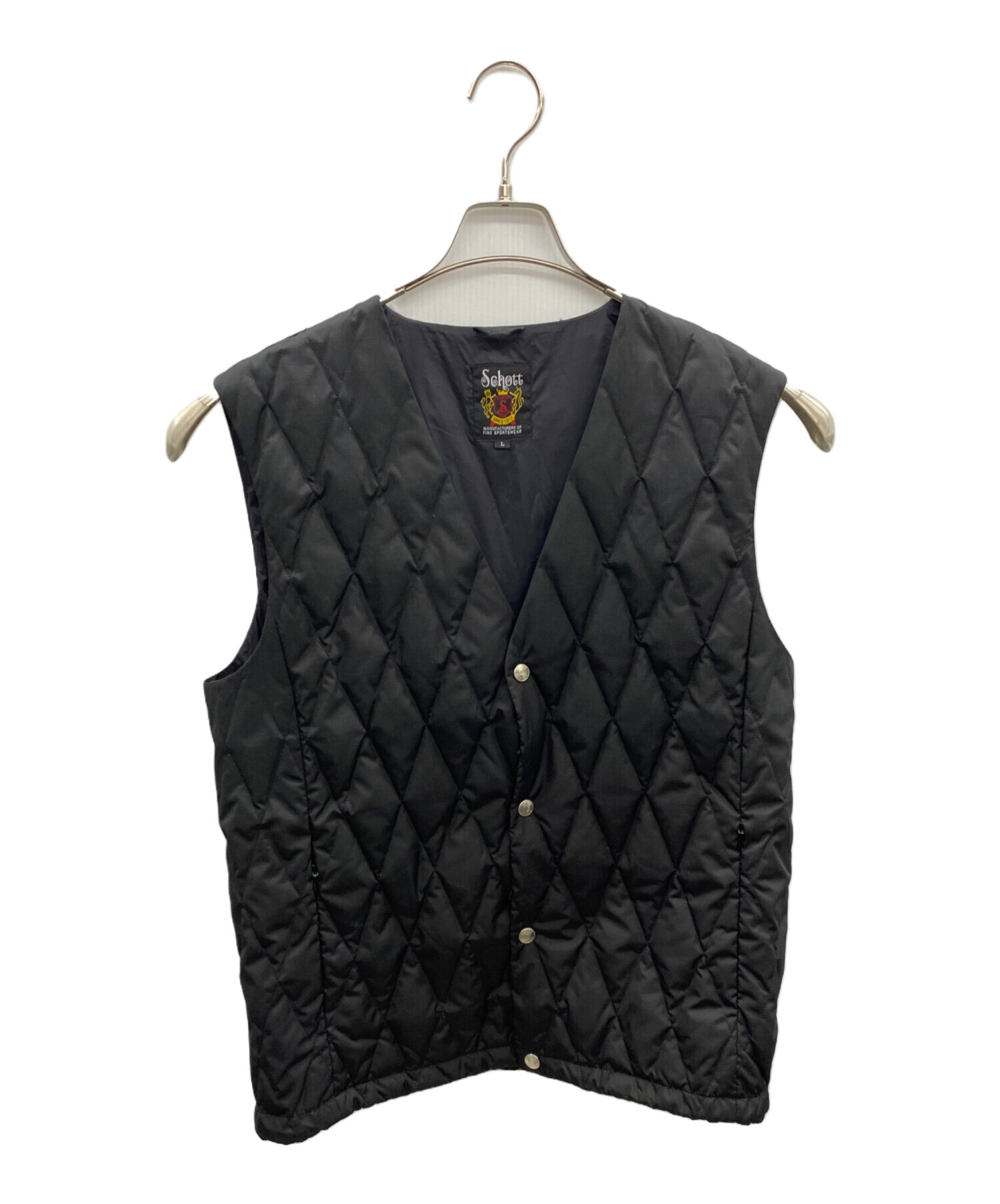 中古・古着通販】Schott (ショット) ベスト ブラック サイズ:L
