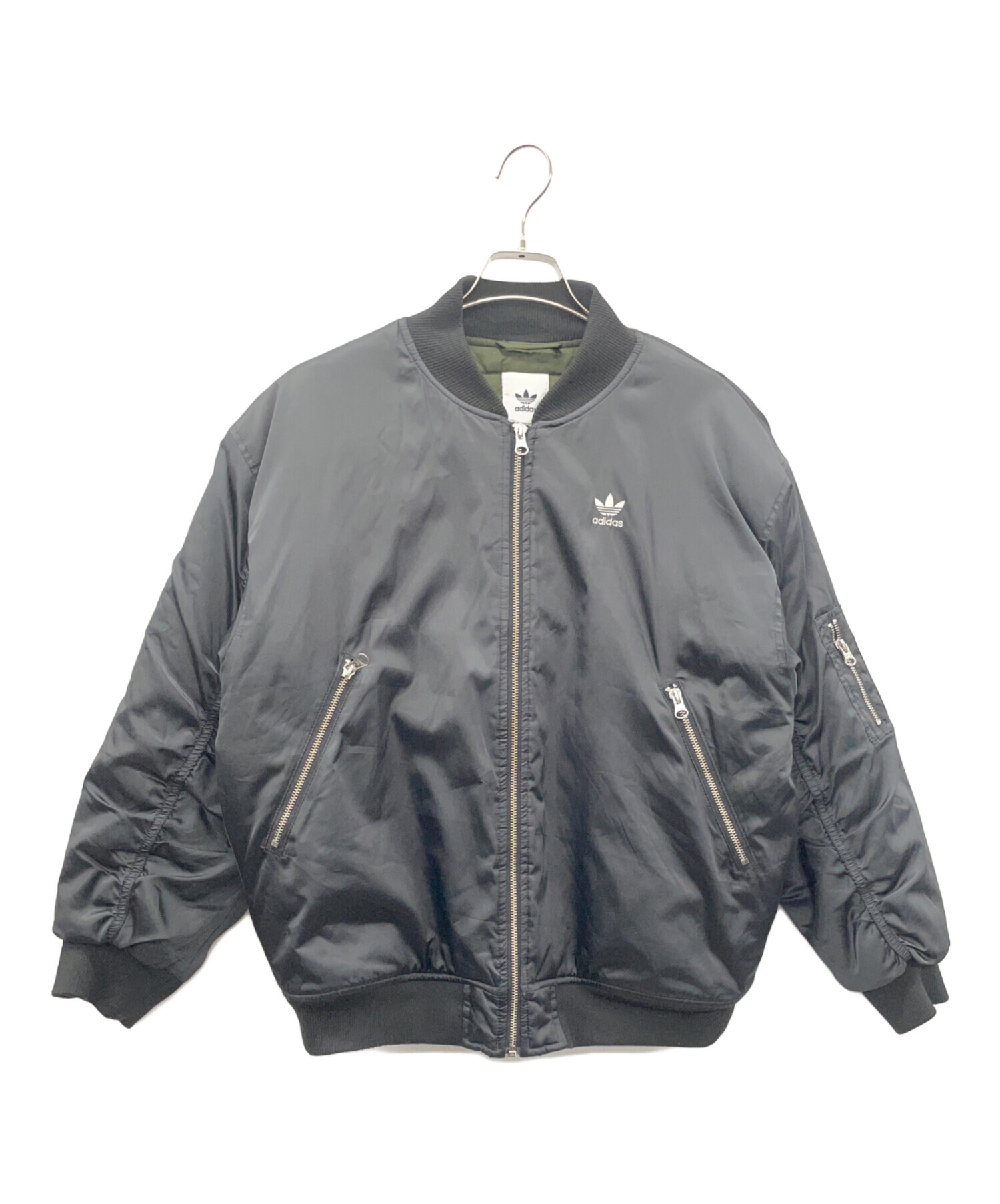 【５ＸＬサイズ】adidas　MA-1ジャケット　黒　アディダス　ブラック　新品 5XLサイズ】adidas MA-1ジャケット 黒 アディダス ブラック 新品
