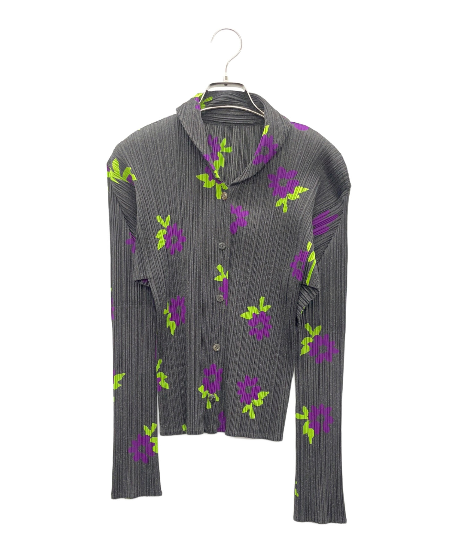 PLEATS PLEASE ISSEY MIYAKE 長袖 カットソー プリーツプリーズ PLEATS PLEASE グレー 長袖カットソー 大きい PLEATS
